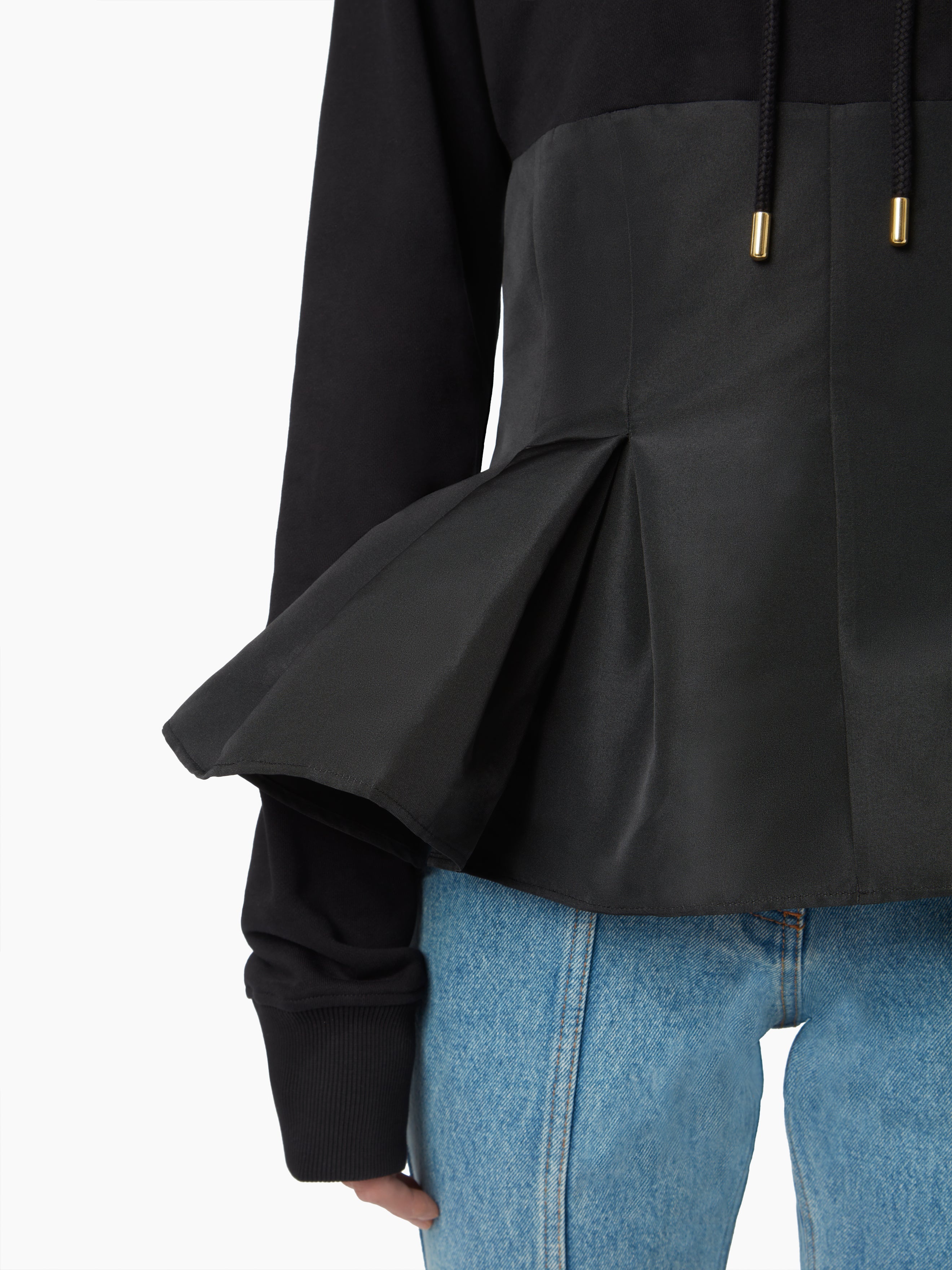 HOODIE WITH CONTRASTING PEPLUM - 3