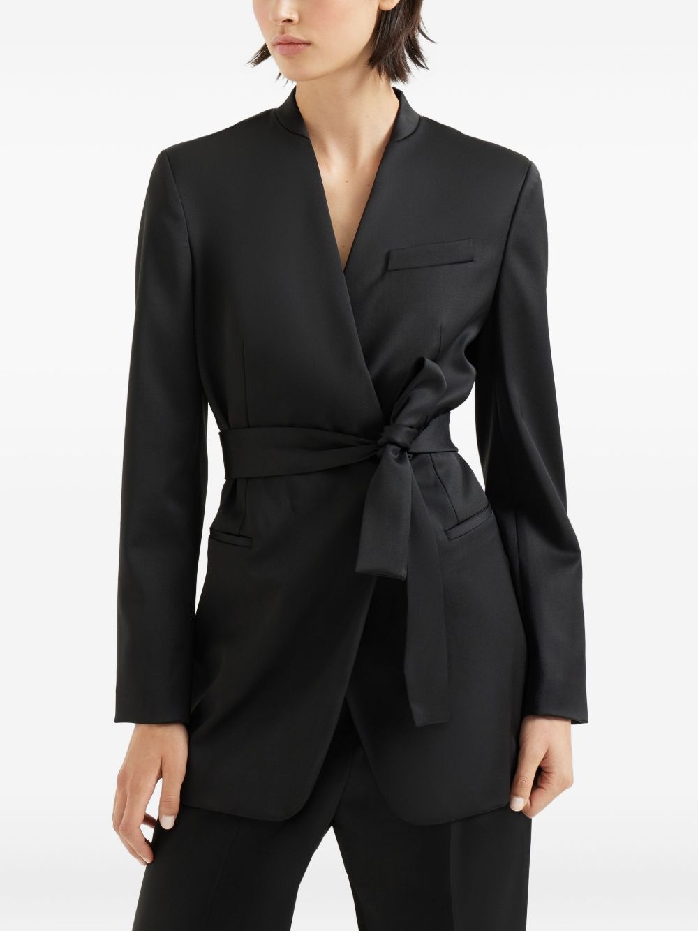 belted wrap blazer - 3