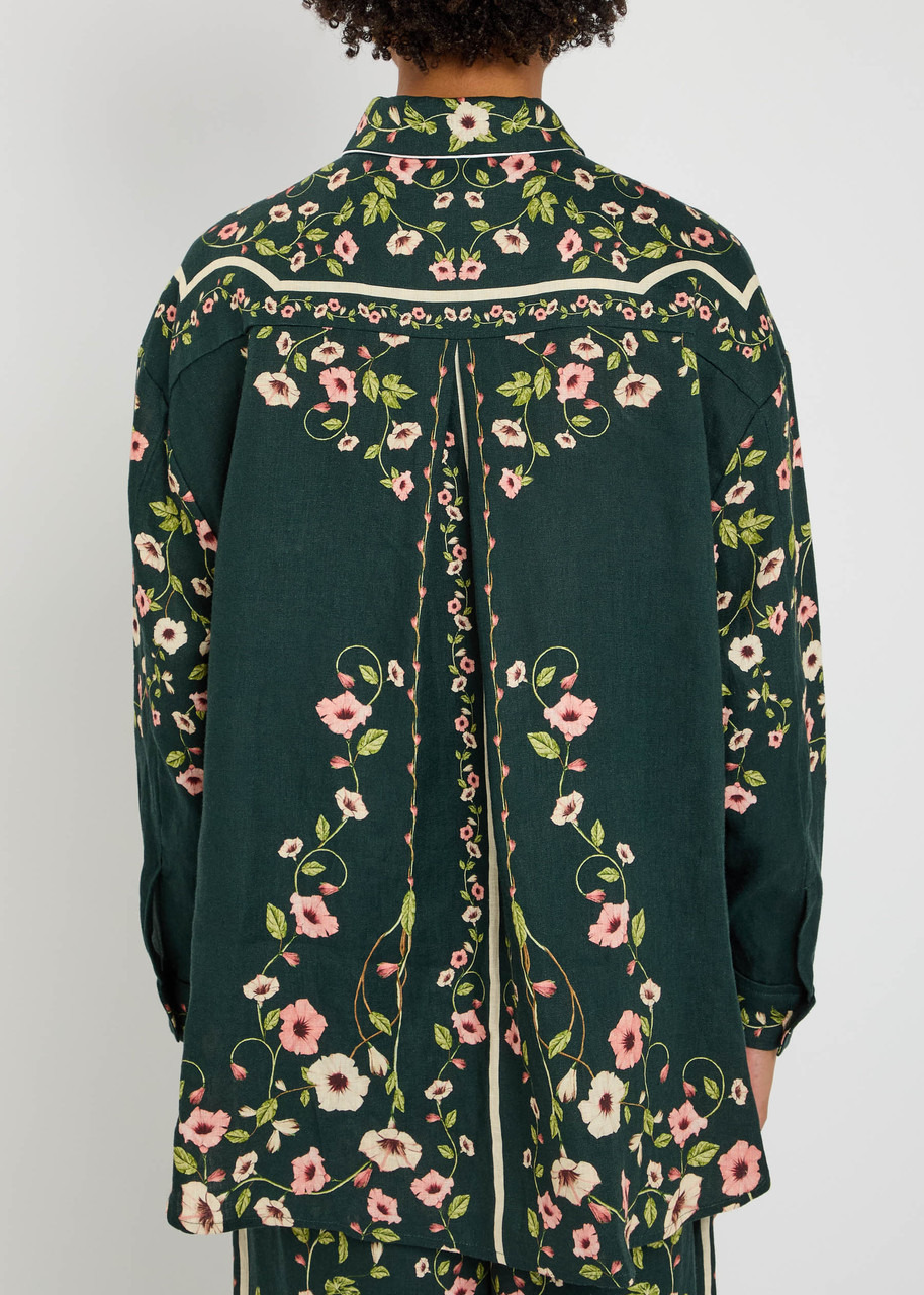 Agua BY Agua Bendita Tota Mosquetero Floral-print Linen Shirt - 3