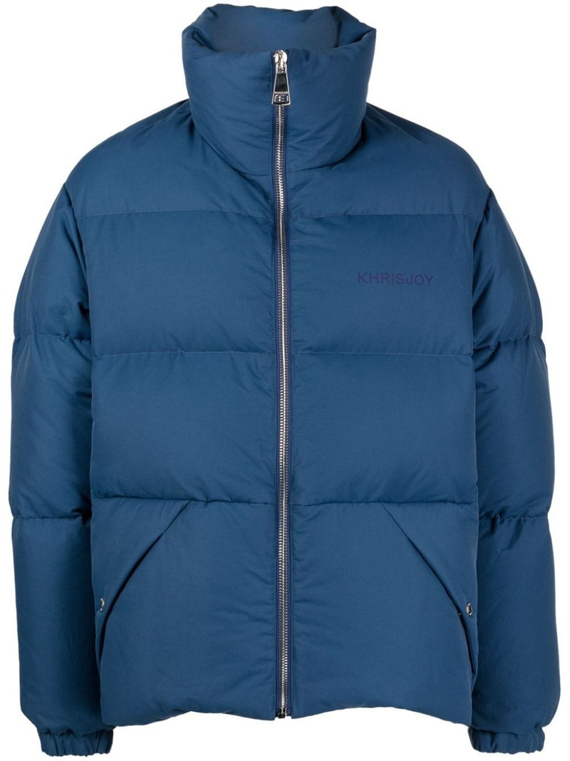 logo-print padded jacket 1