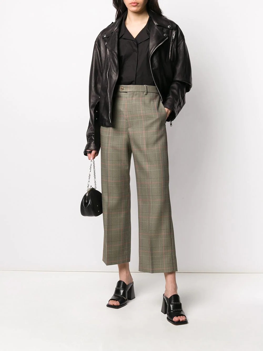 cropped checked trousers - 2