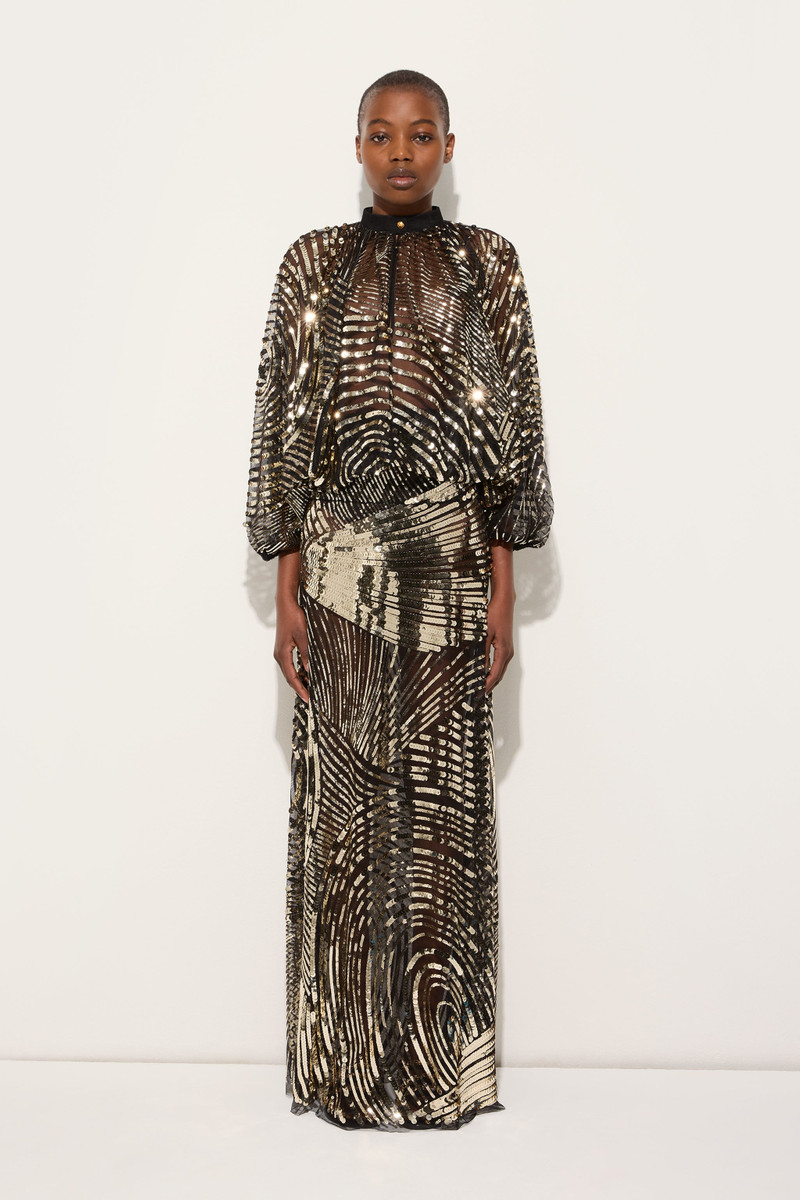 PUCCI IRIDE PRINT EMBROIDERED TULLE BLOUSE outlook