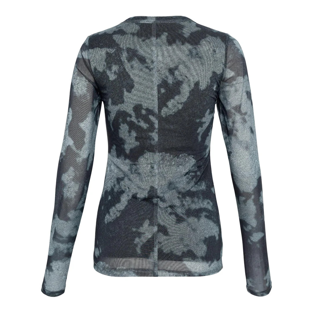 Yana Printed Mesh Long Sleeve Tee - 2