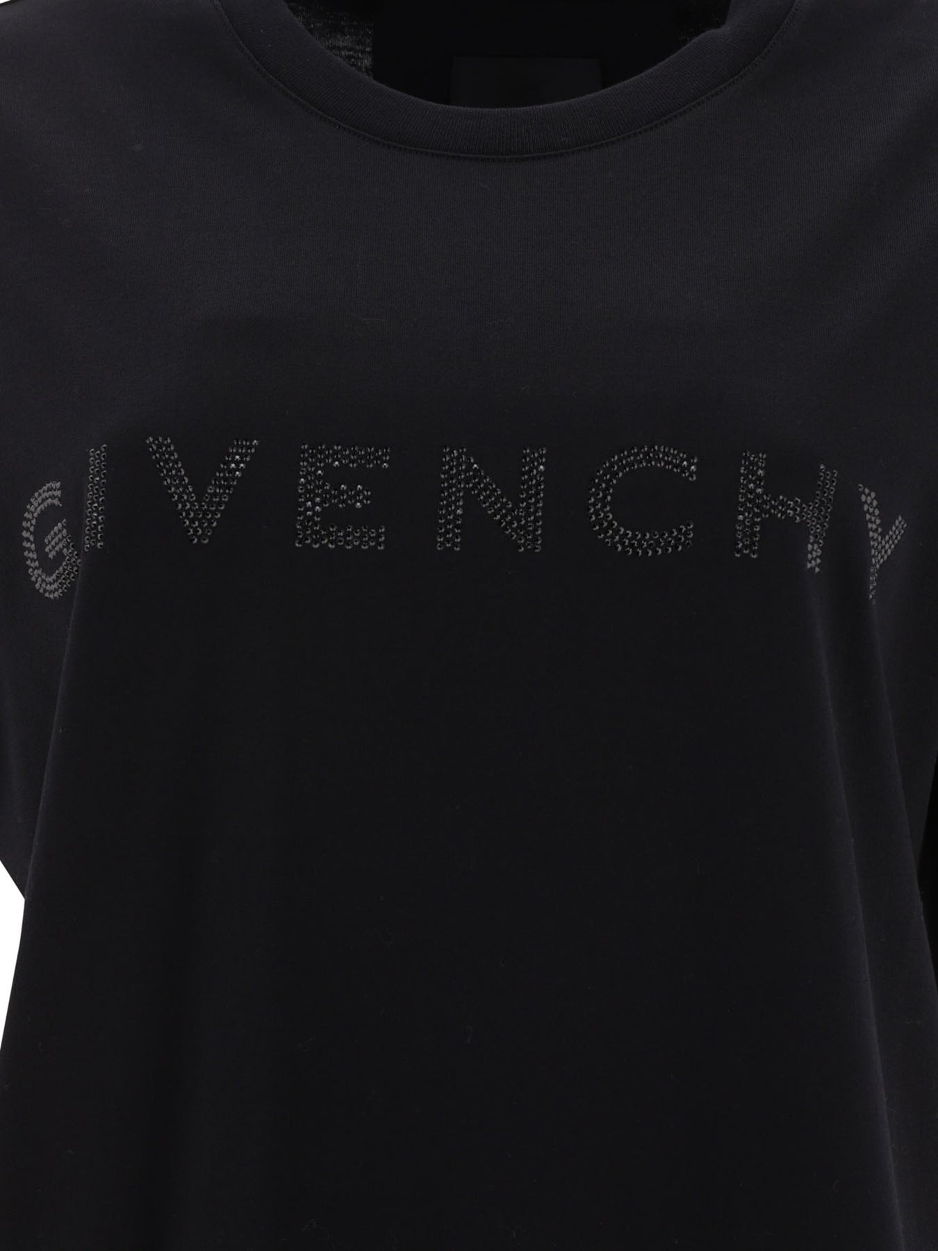 Givenchy T-Shirt In Cotton With Rhinestones T-Shirts Black - 3