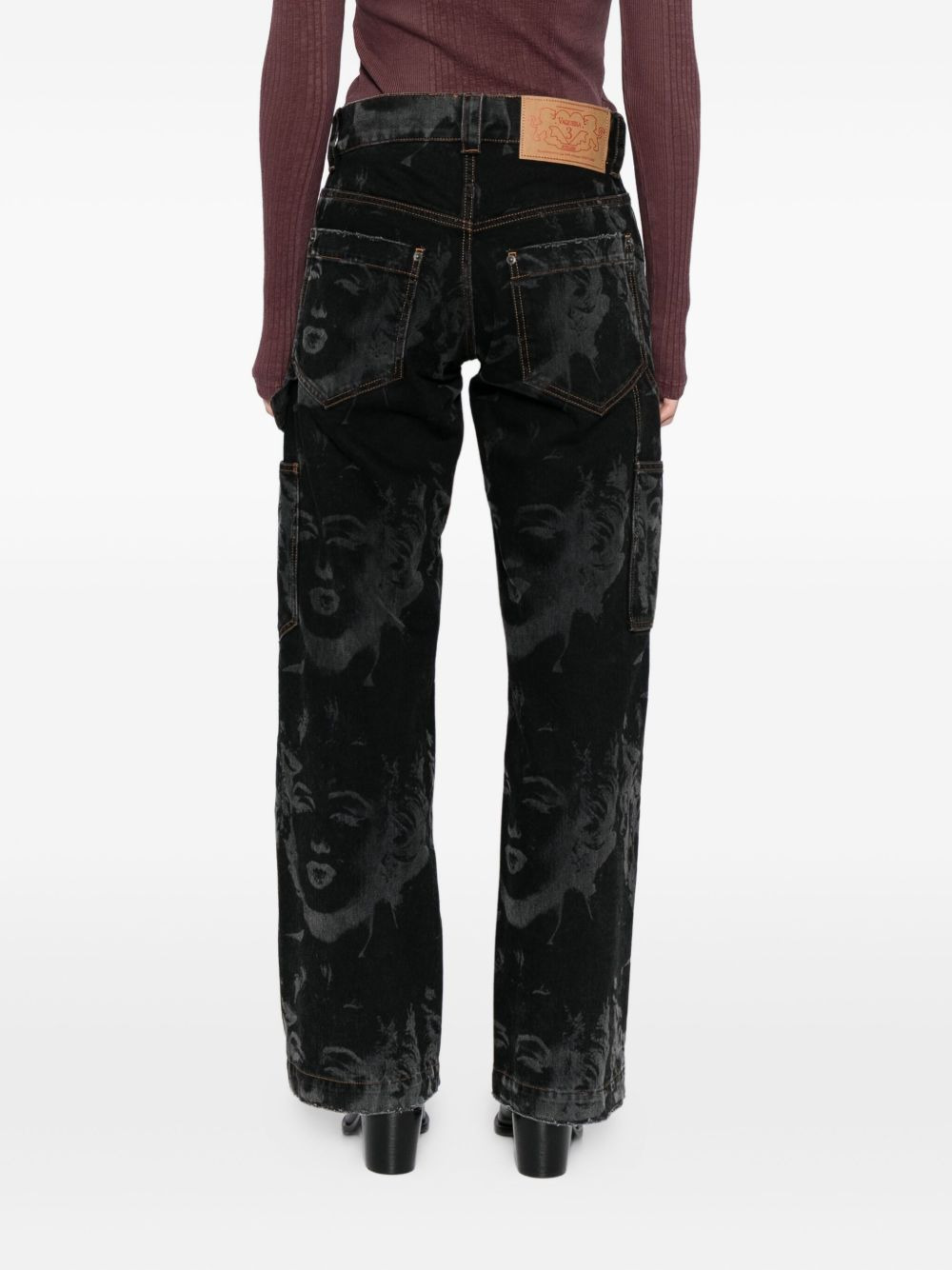 all-over graphic print jeans - 4