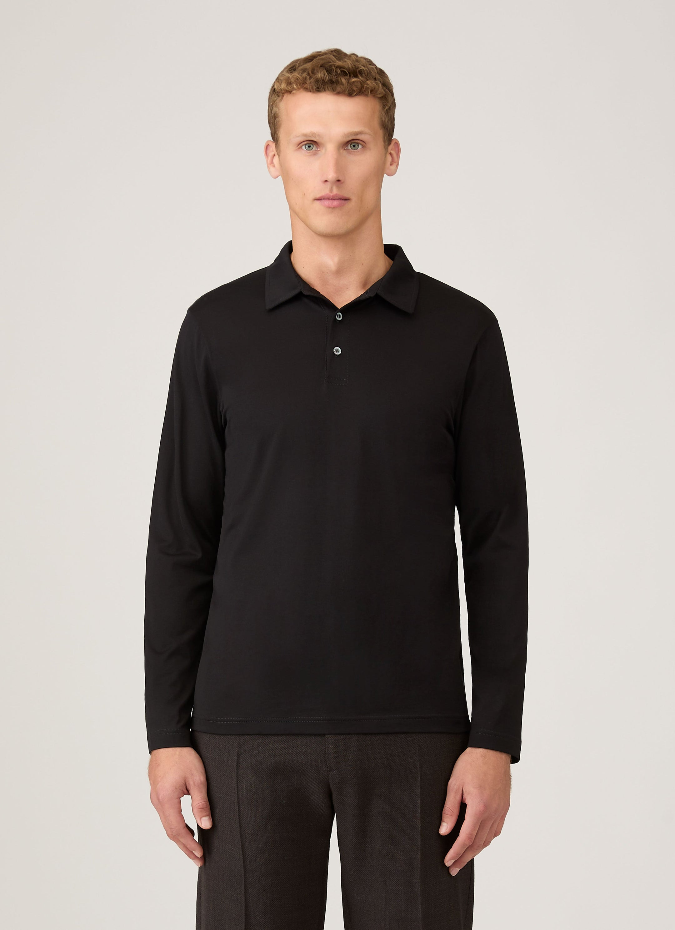 Long Sleeve Classic Jersey Polo Shirt - 2