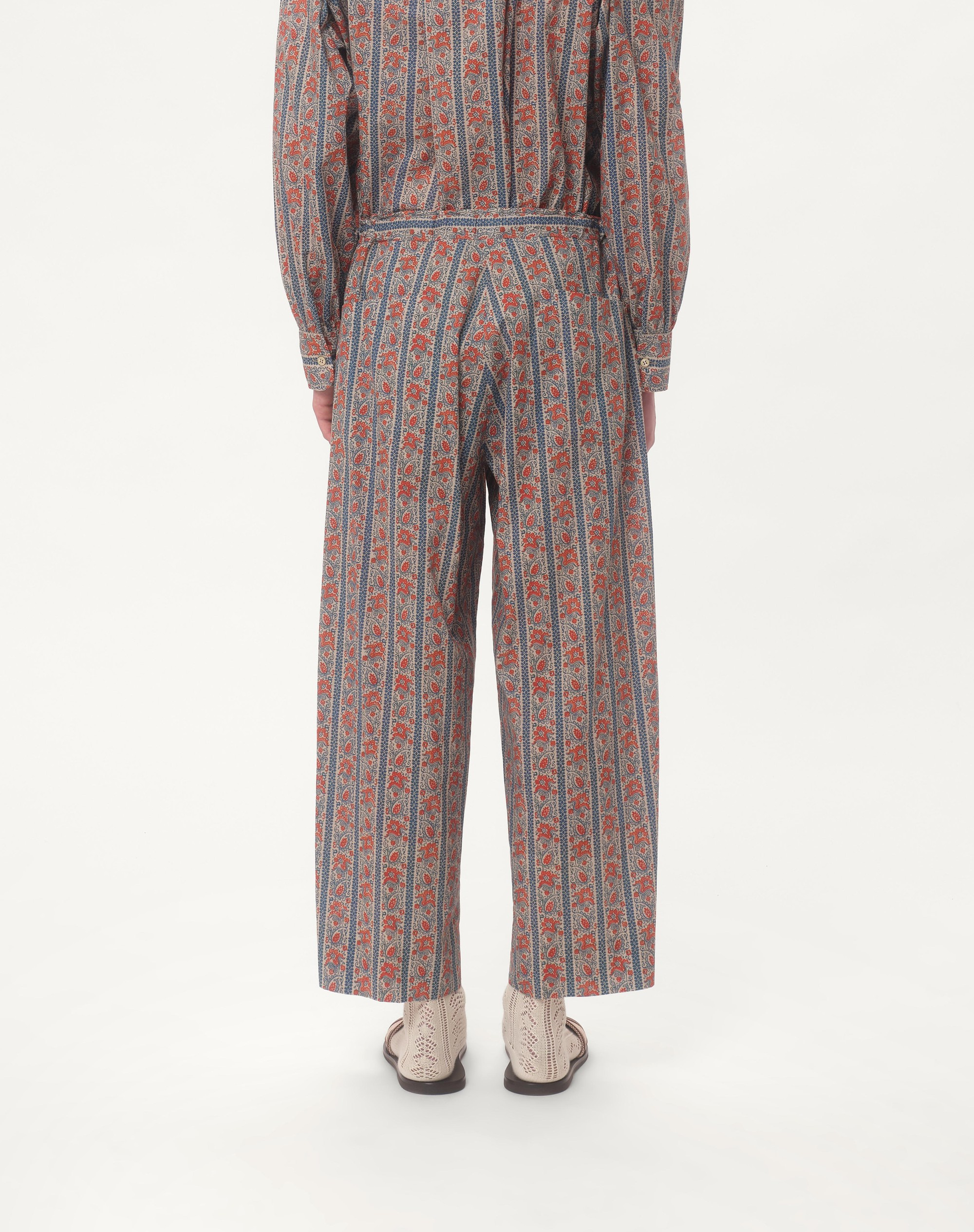 COTTON MUSLIN PAJAMA PANTS WITH VOYAGE IMAGINAIRE PRINT - 6