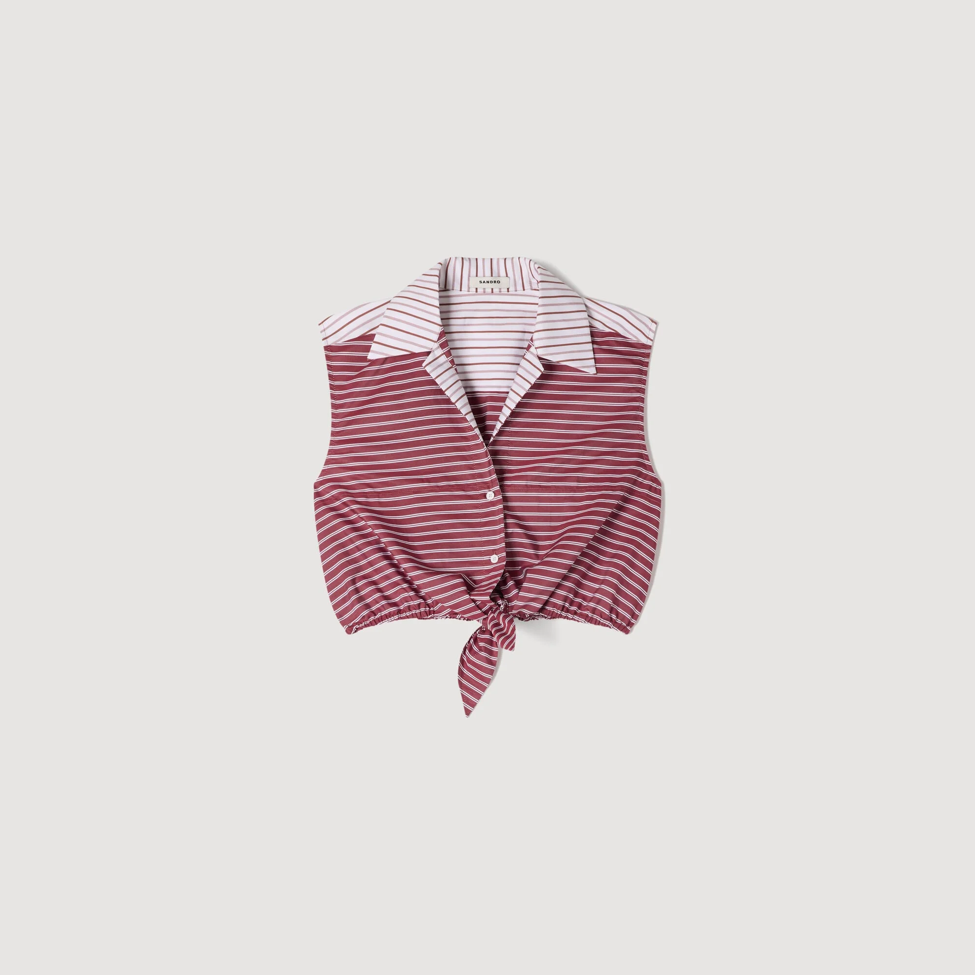 CROPPED STRIPED COTTON SHIRT - 1