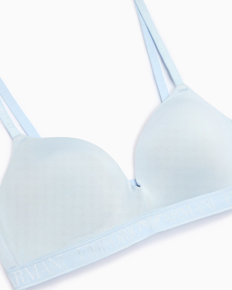 EMPORIO ARMANI ASV ICONIC RECYCLED-MICROFIBRE PADDED TRIANGLE BRA WITH LOGO UNDERBAND outlook