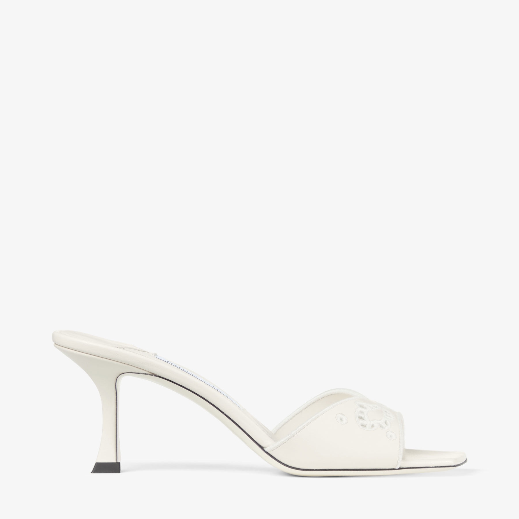Skye 70
Latte Leather Sandals With Sangallo Embroidery - 1