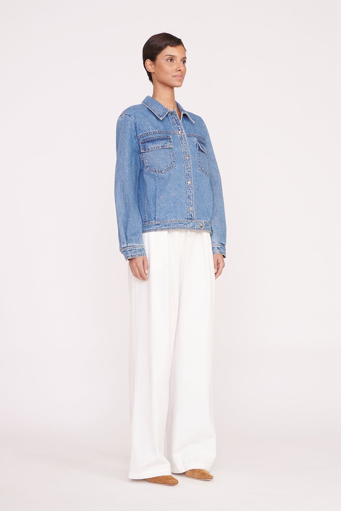 STAUD CUSTOM CLASSIC OVERSIZED RYAN JACKET | MEDIUM WASH - 6