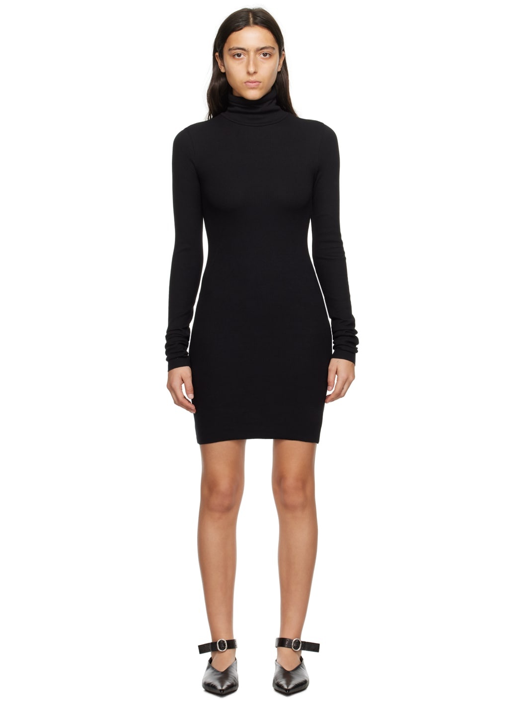 Black Turtleneck Minidress - 1