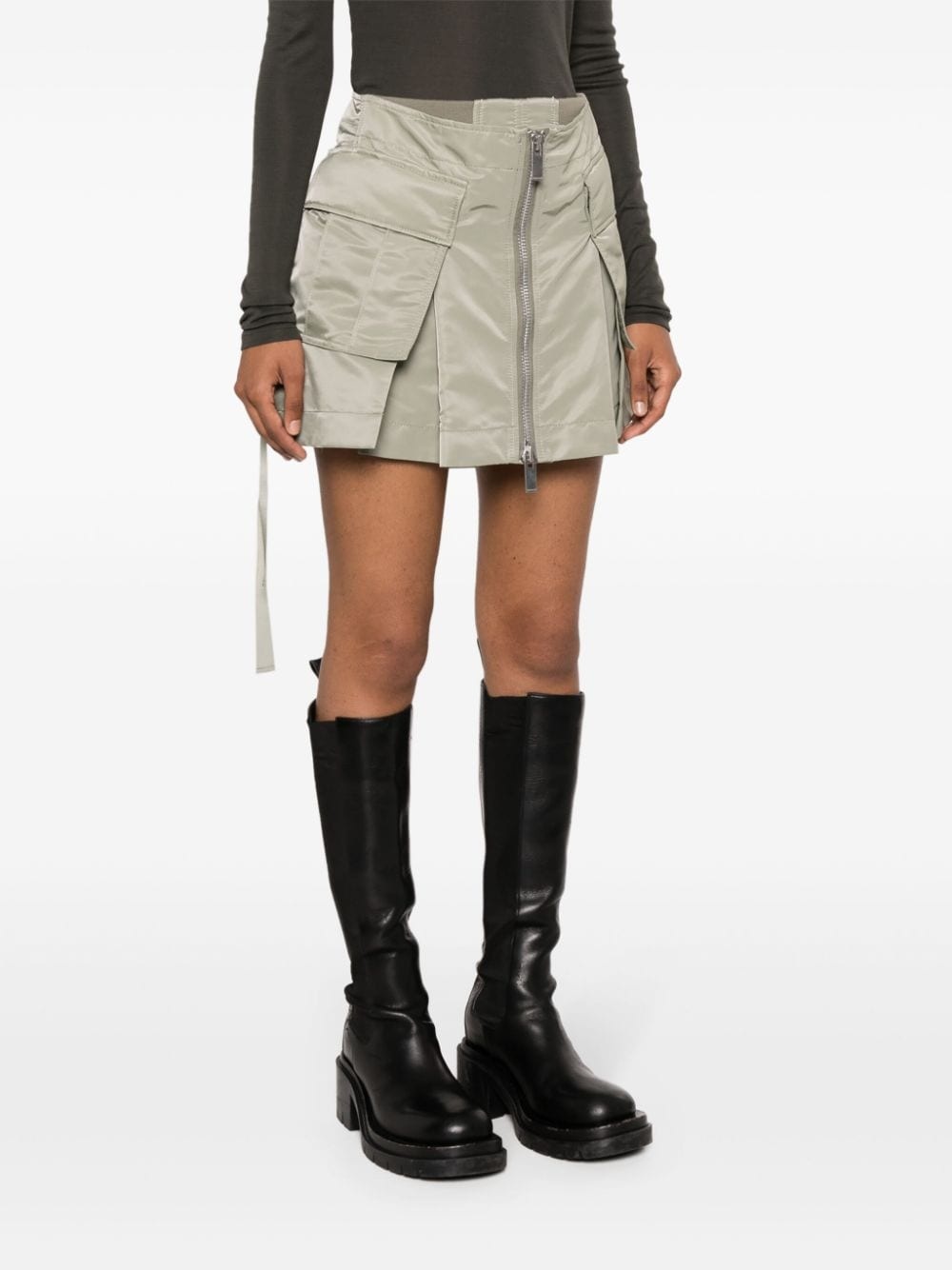 zip-up twill shorts - 3