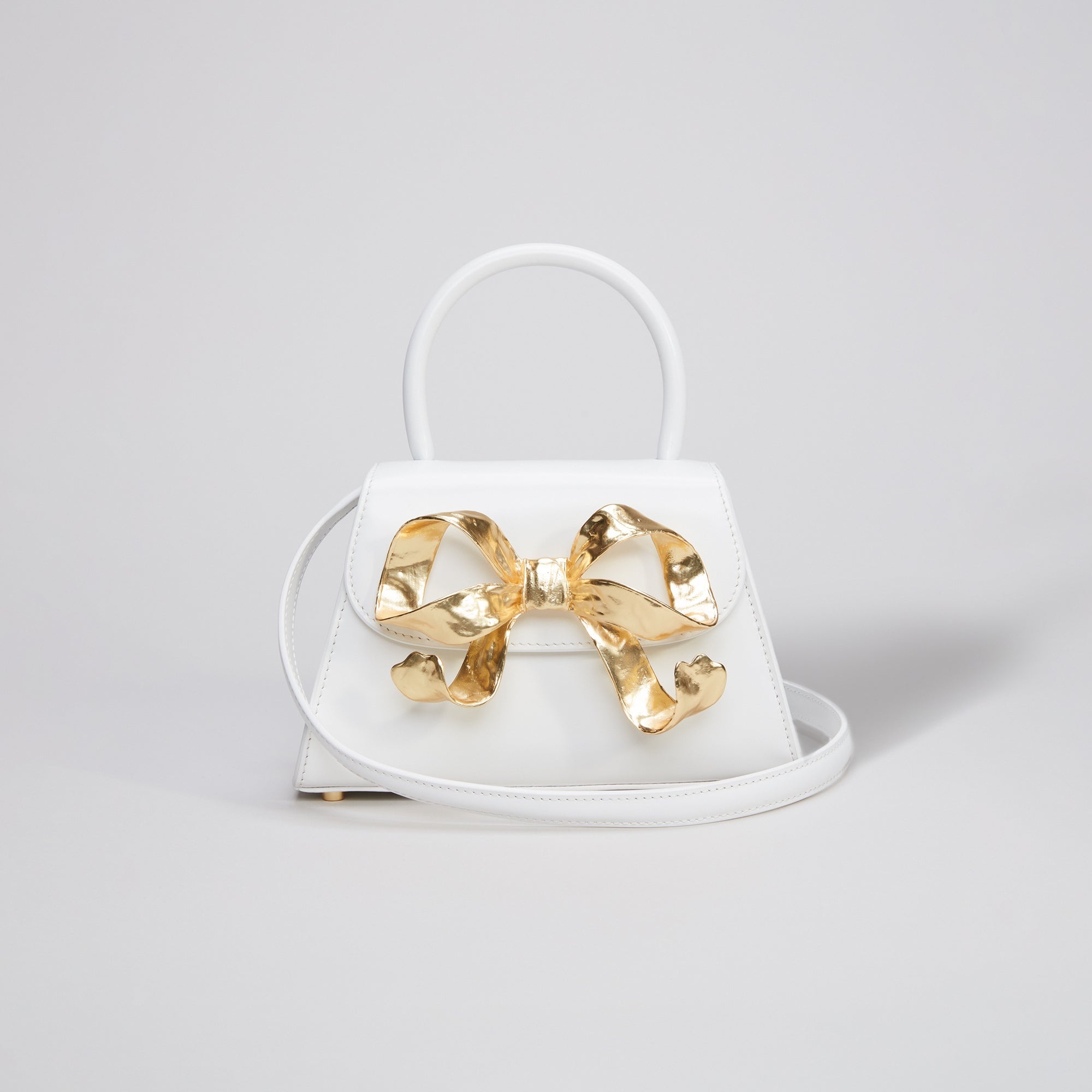 The Bow Mini in White with Gold Hardware - 4
