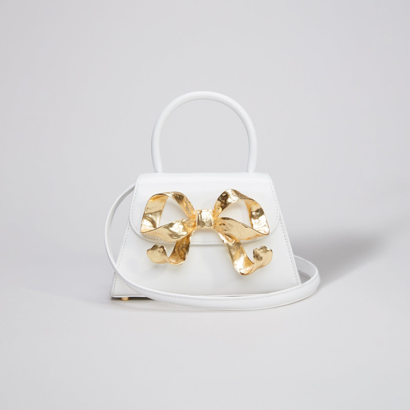 The Bow Mini in White with Gold Hardware 4