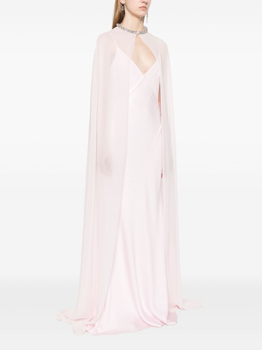 cape-detail gown - 3