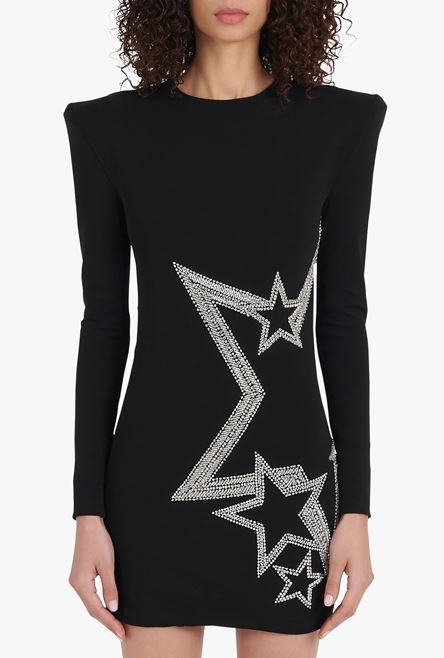 Short black and silver embroidered dress - 4