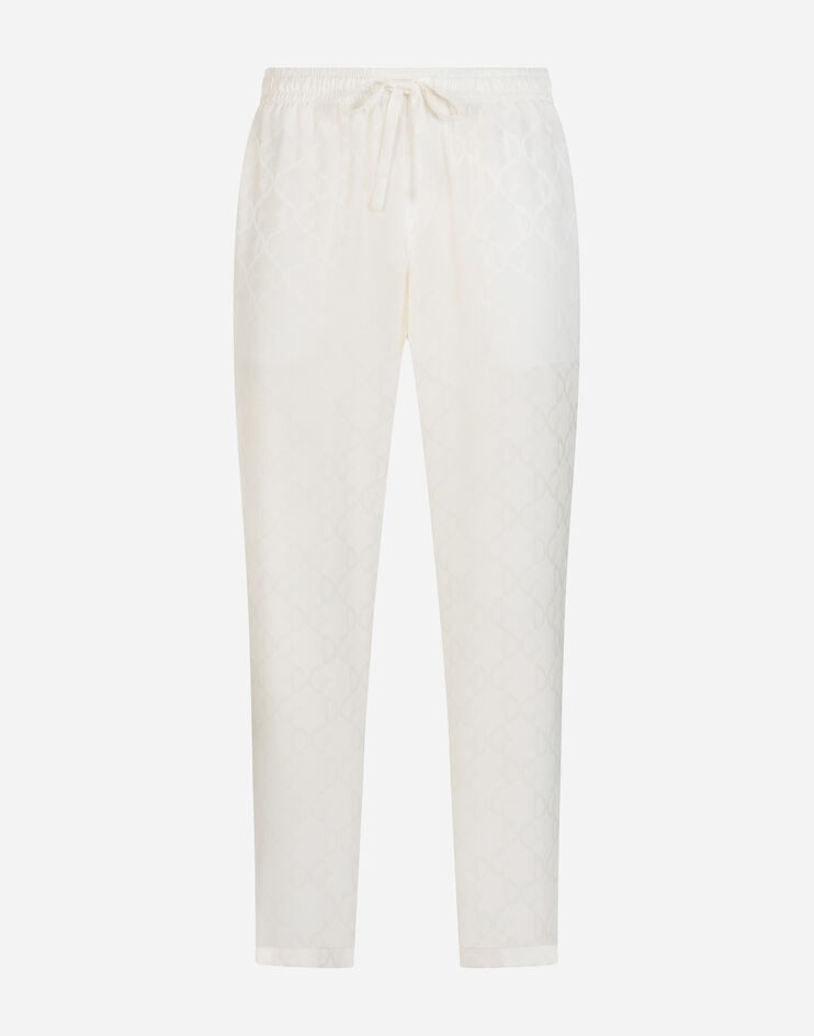 Silk jacquard pajama pants with DG logo - 3