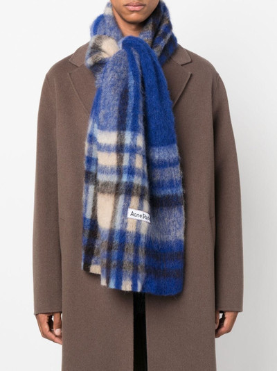 Acne Studios checked knitted scarf outlook