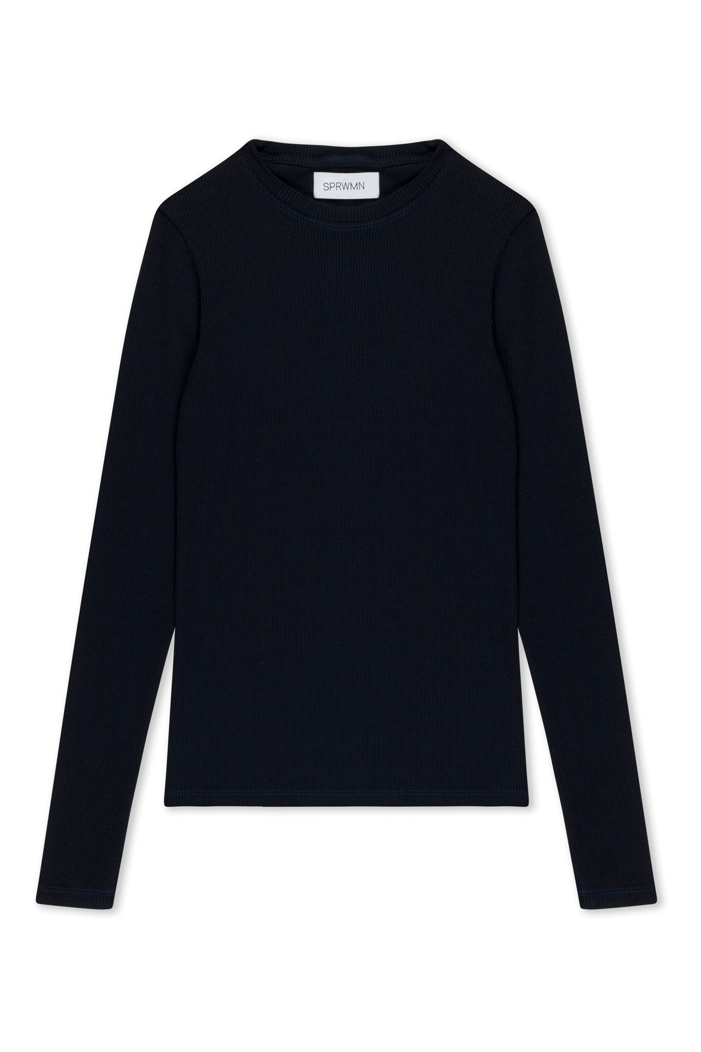 NAVY RIB LONG SLEEVE BABY TEE - 2