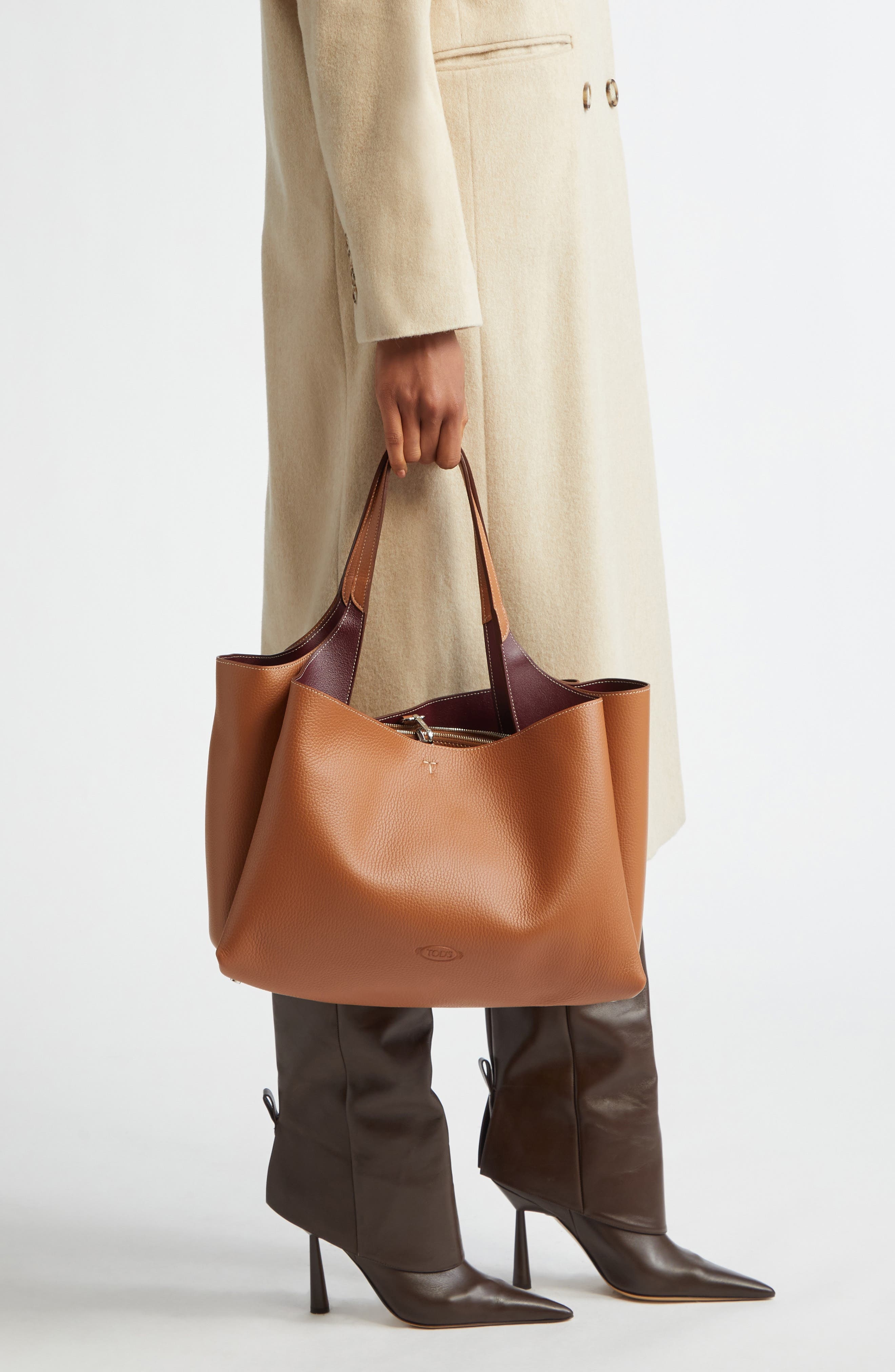 Tod's Medium Apa Leather Tote in Kenia/Bordeaux at Nordstrom - 2