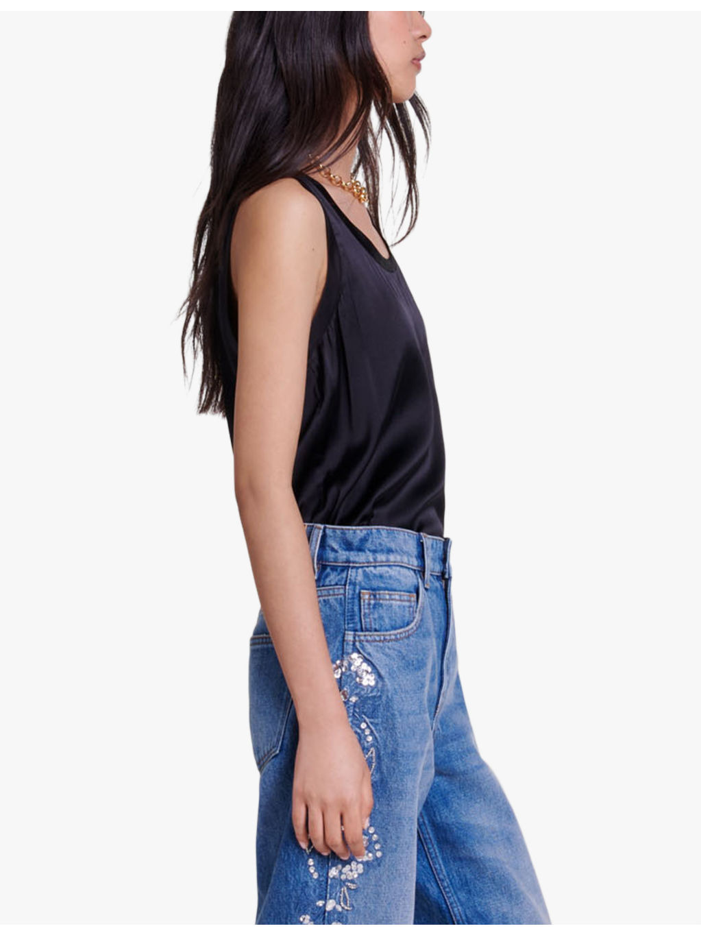 Round-neck relaxed-fit stretch-silk top - 3