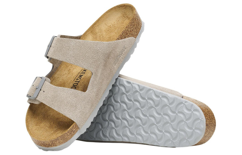 Birkenstock Arizona Suede Leather Sandals 'Stone Coin' 1027749 5