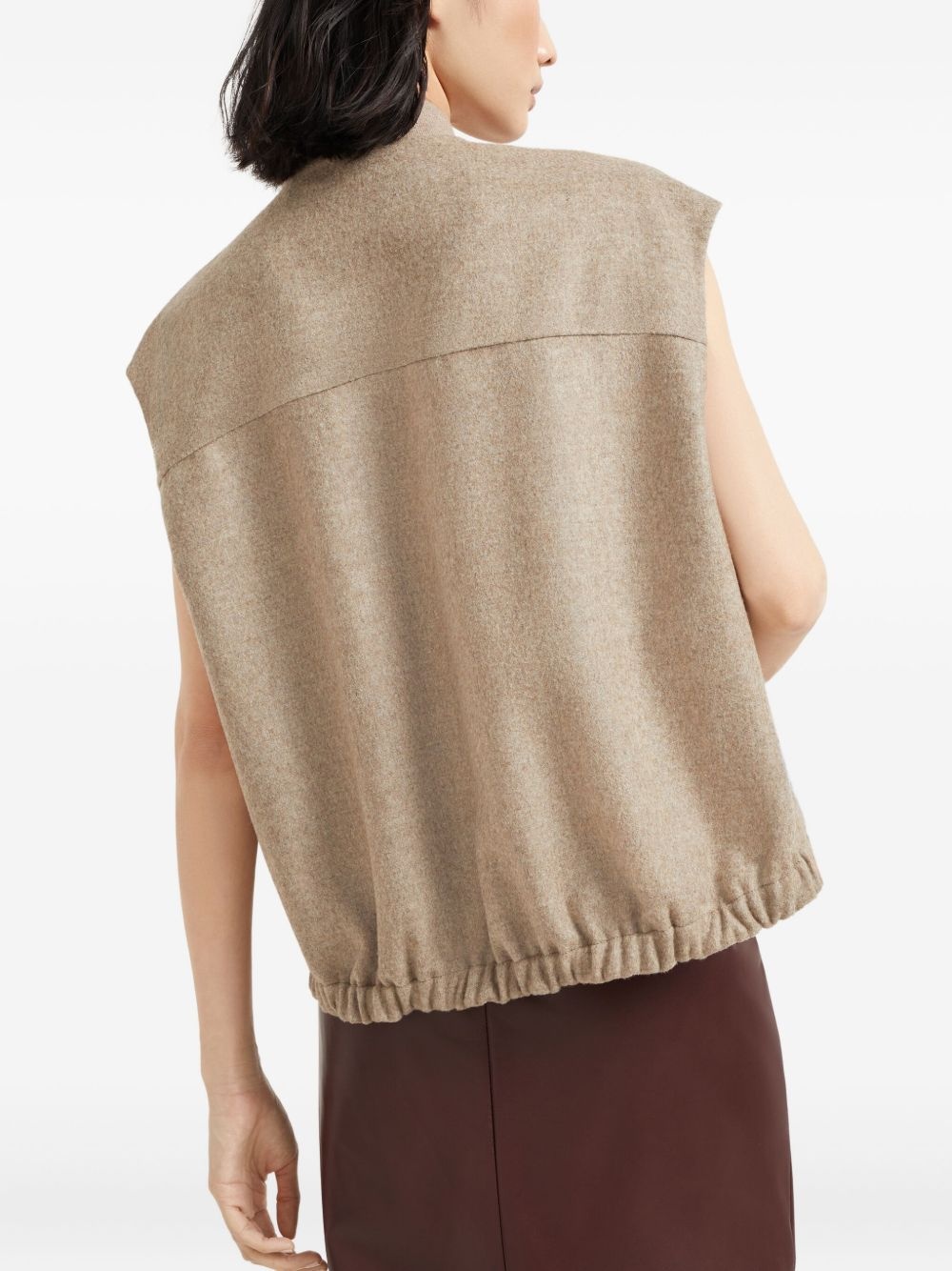 mélange-effect gilet - 5