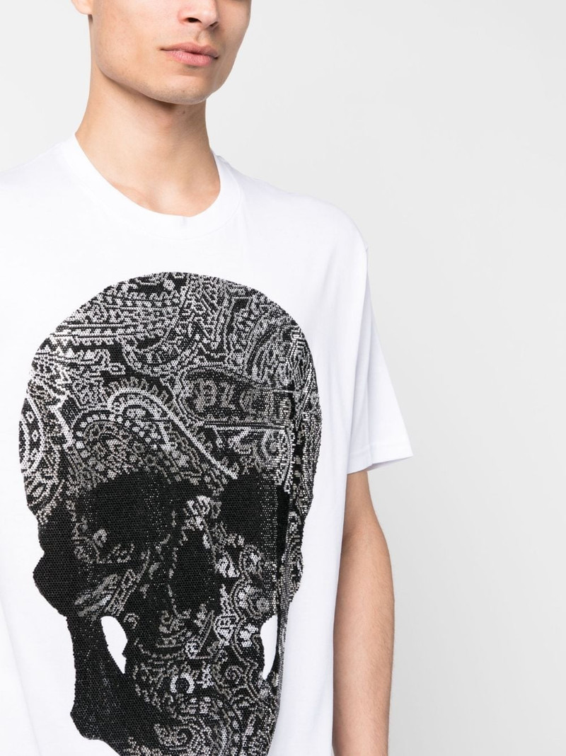 skull 인쇄 면 T 셔츠 5