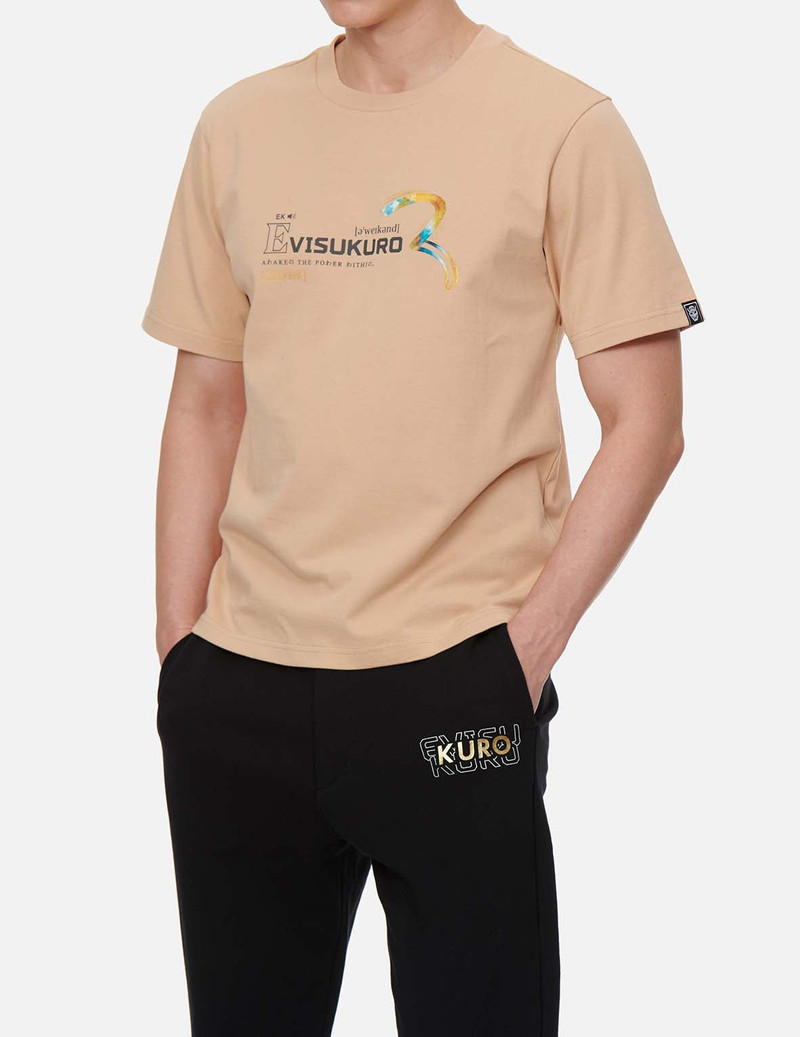 Brushed Seagull and Kamon Print T-shirt 3