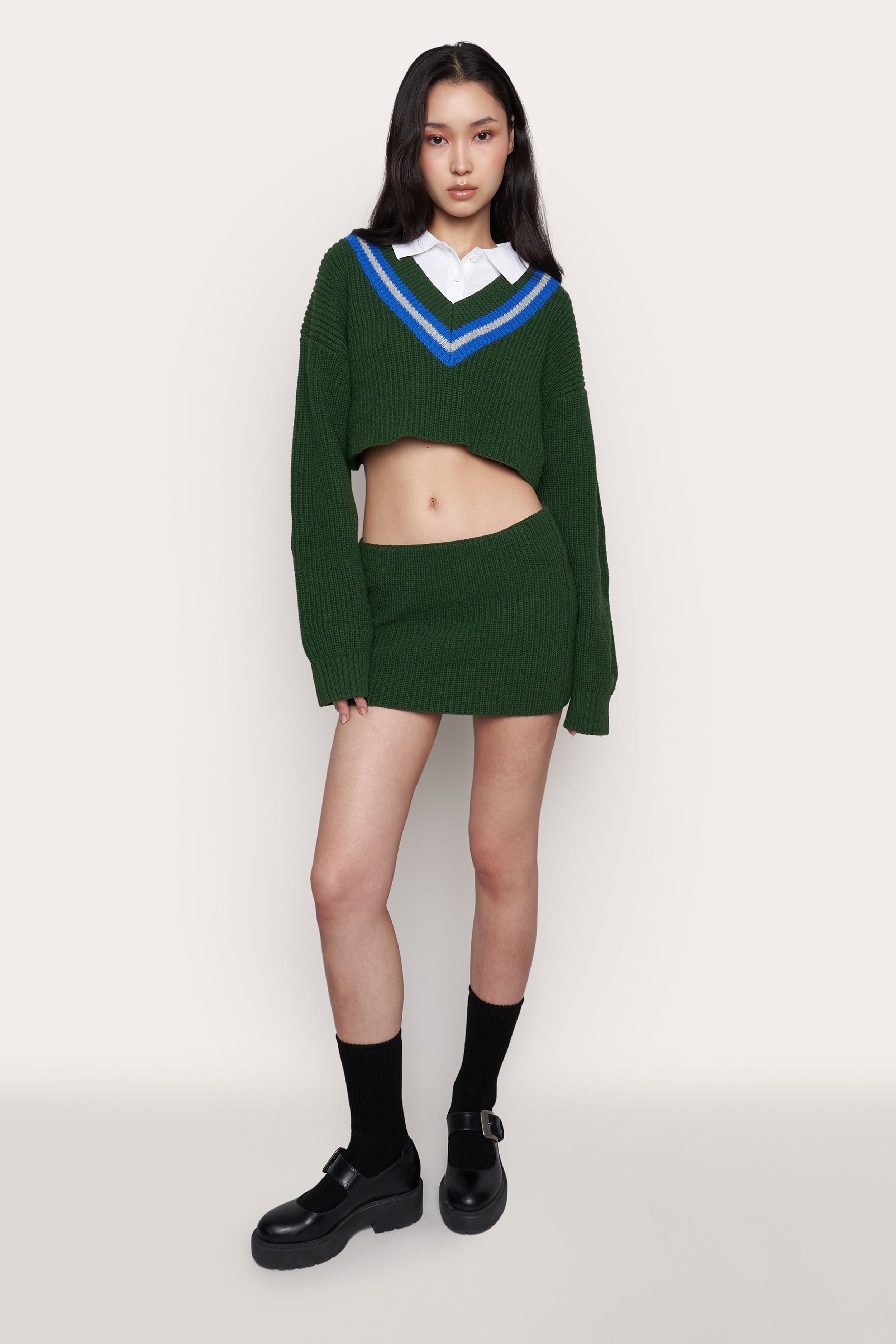 GUIZIO X CHAMPION RIB KNIT MINI SKIRT - 6