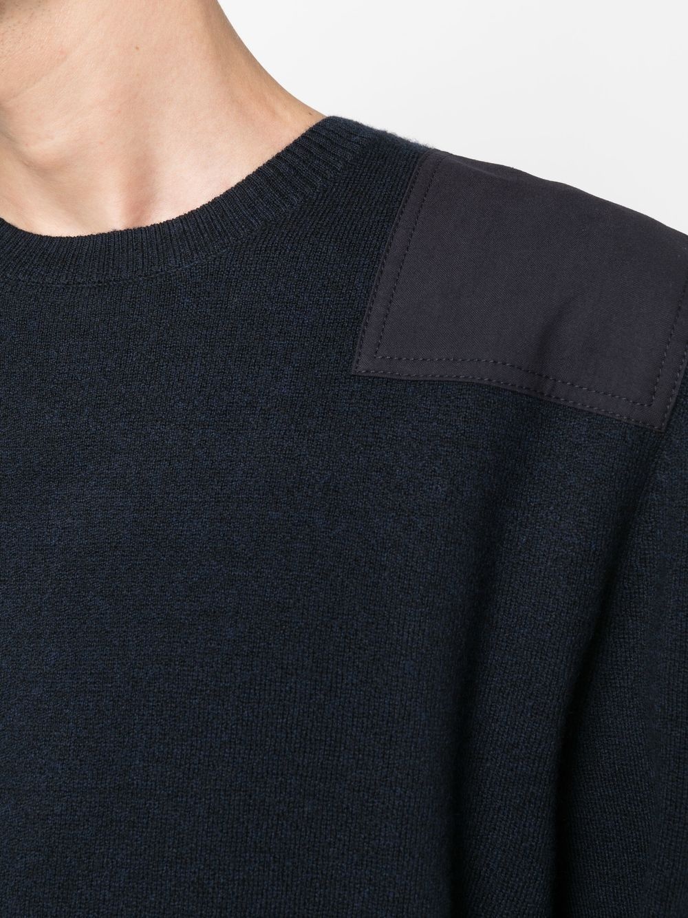 shoulder-patch wool sweater - 5