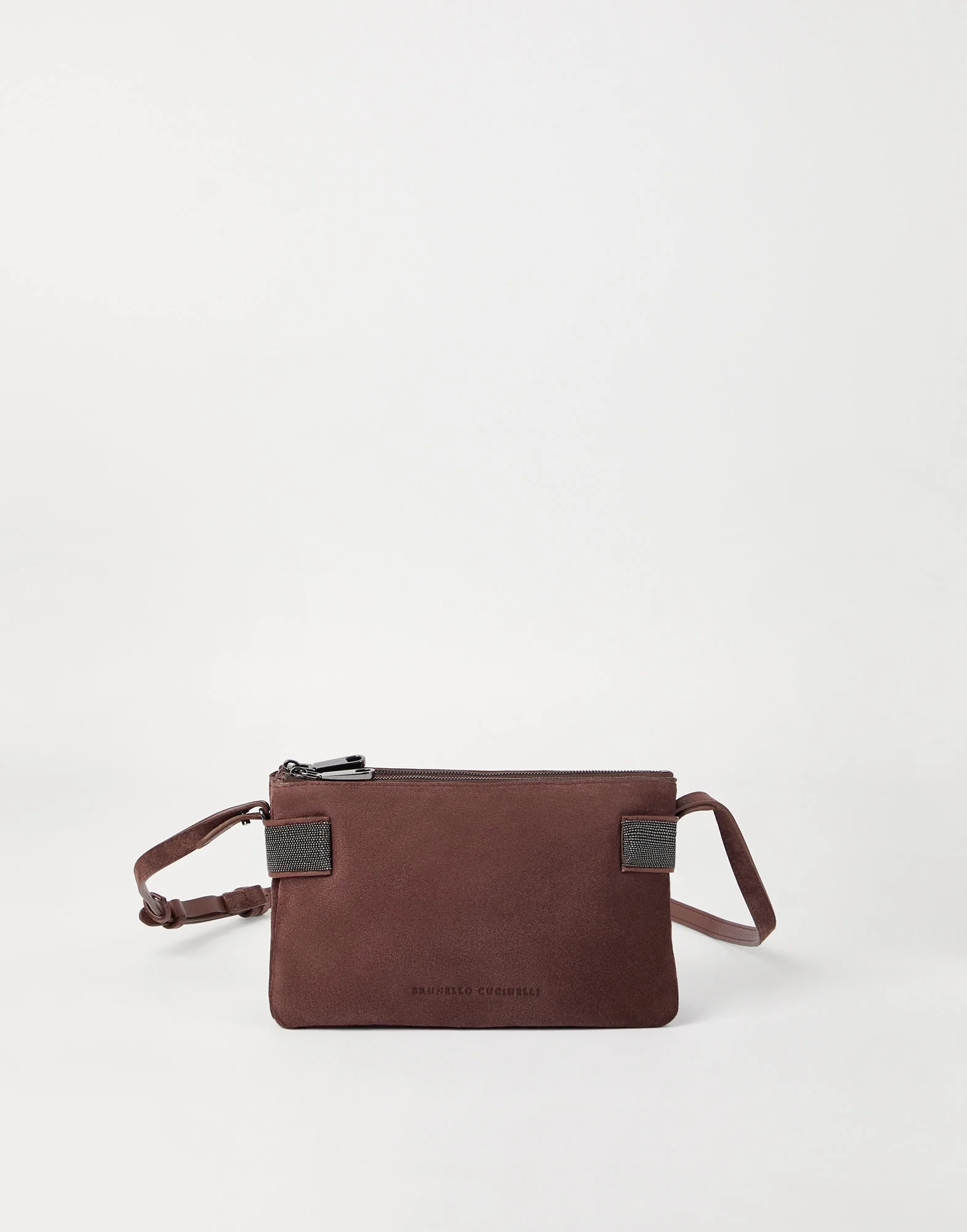 Essence mini shoulder bag in suede with precious bands - 1