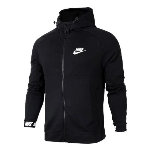 Nike Athleisure Casual Sports Logo Printing Hooded Jacket Black 861743-010 - 1