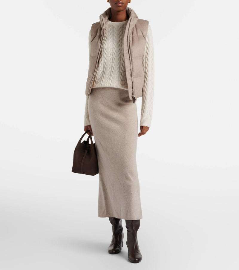 Max Mara Quilted cashmere down vest outlook