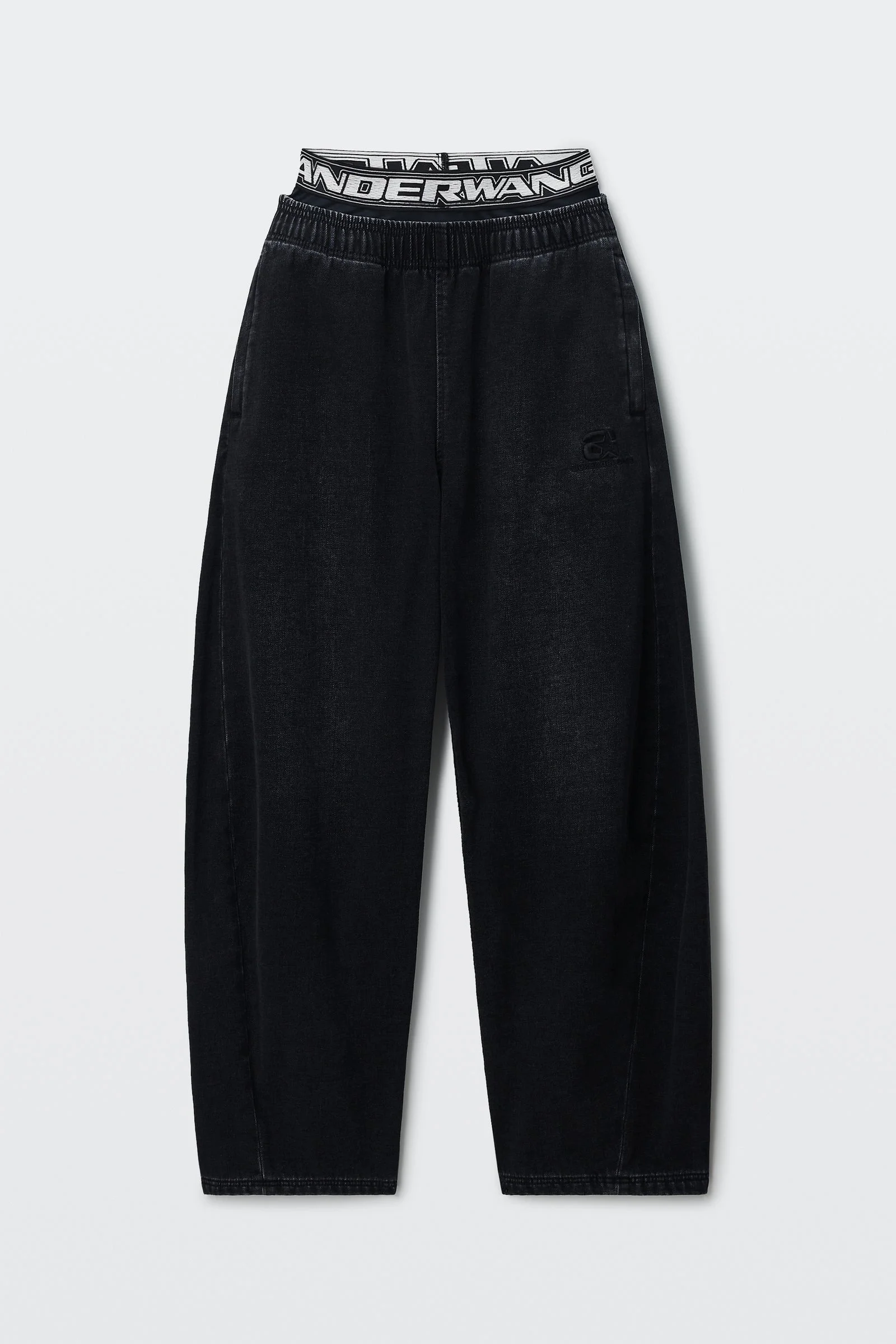 brushed denim logo elastic sweatpant - 1