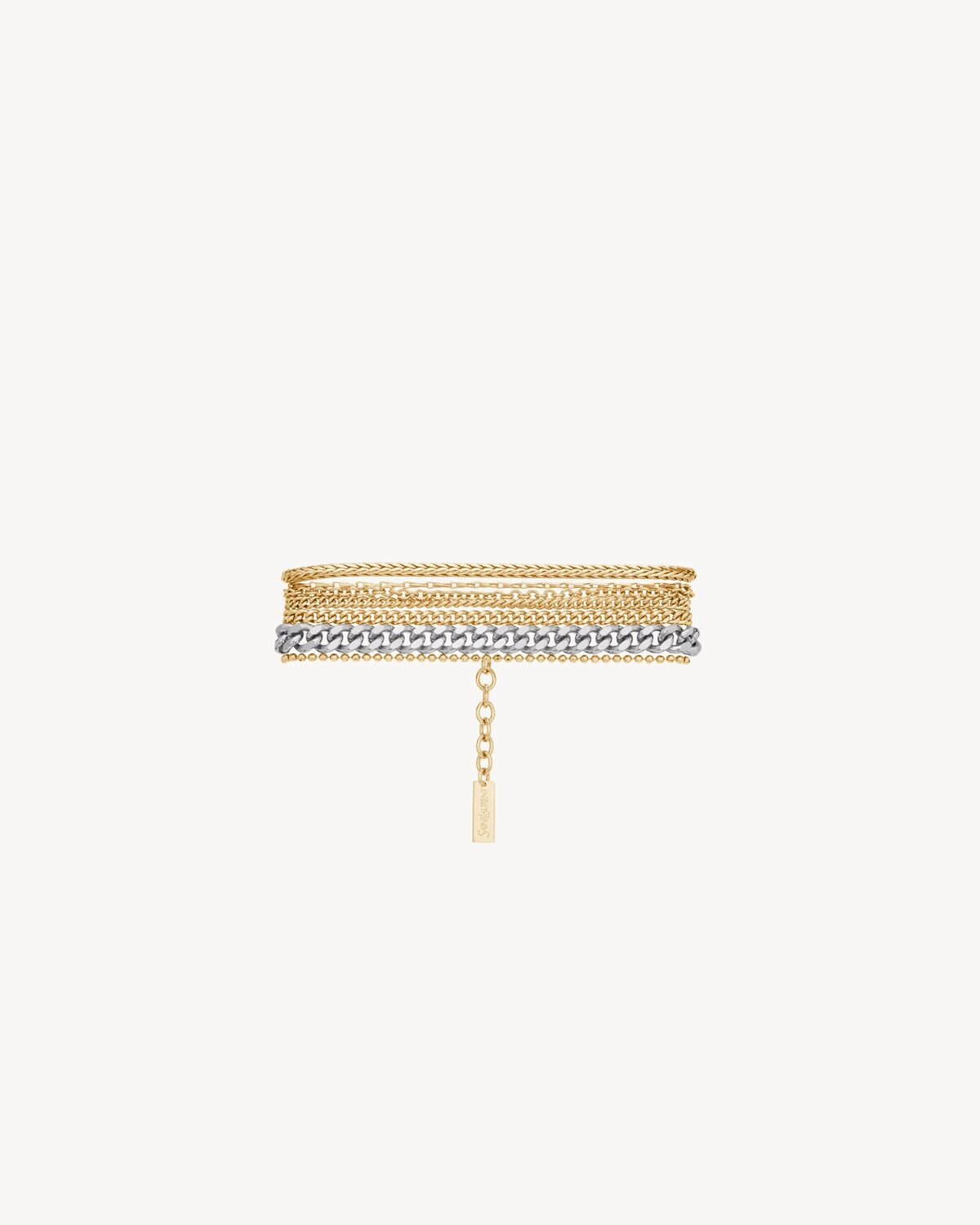 MULTI-CHAIN BRACELET IN 18K YELLOW GOLD AND 18K GREY GOLD - 2