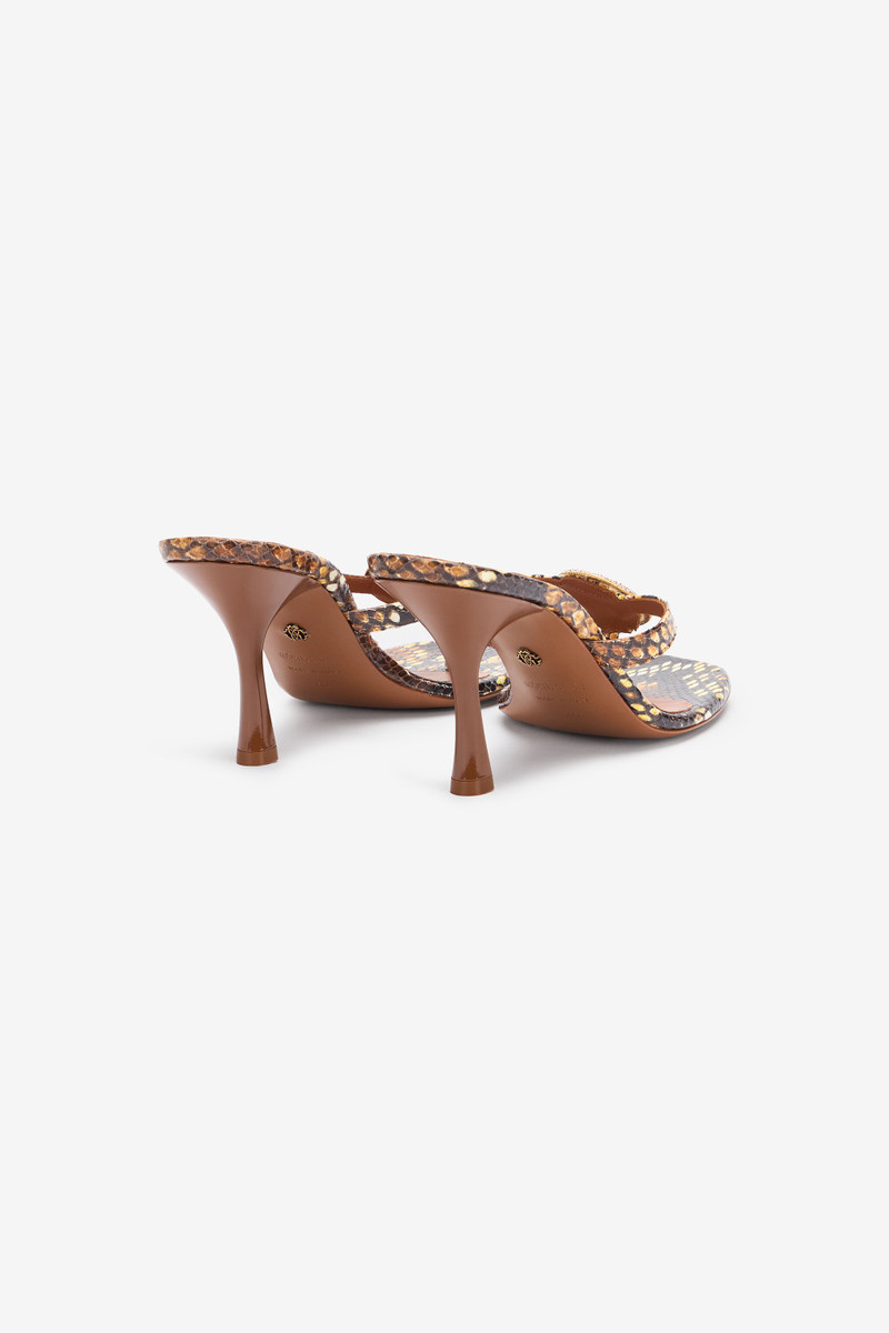Roberto Cavalli Sandals With Python And Shell Print outlook