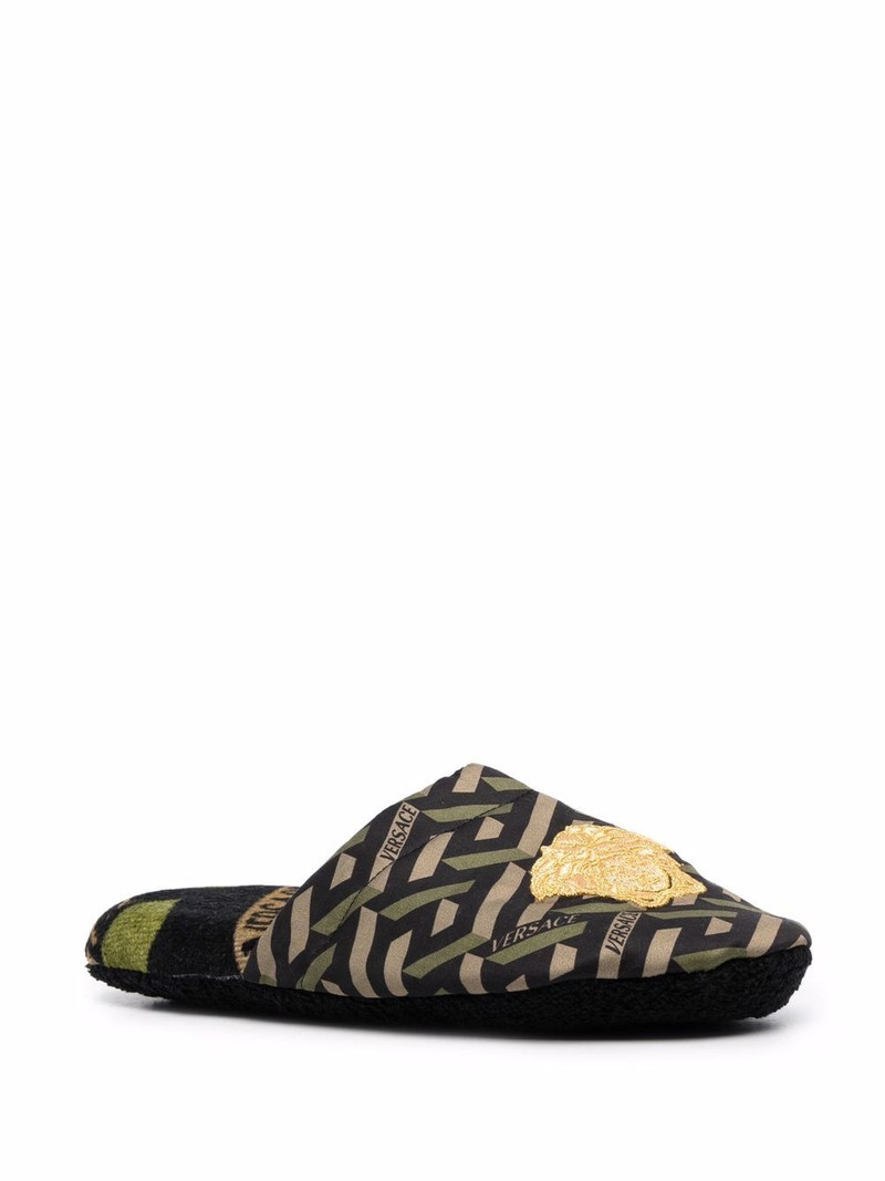 VERSACE logo embroidered slippers outlook