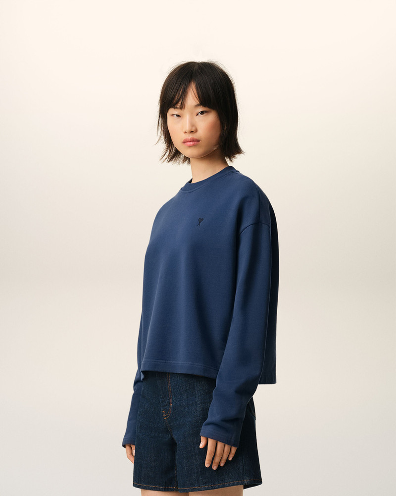 BLUE COTTON AMI DE COEUR CROPPED SWEATSHIRT 6