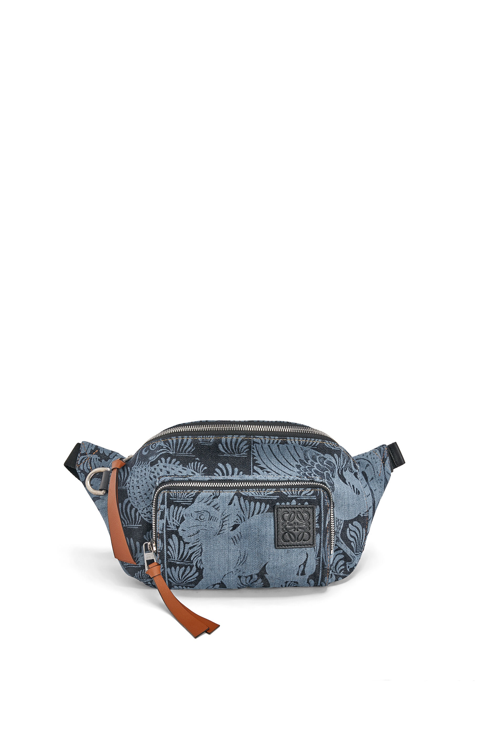 Bumbag tiles in denim and classic calf - 1