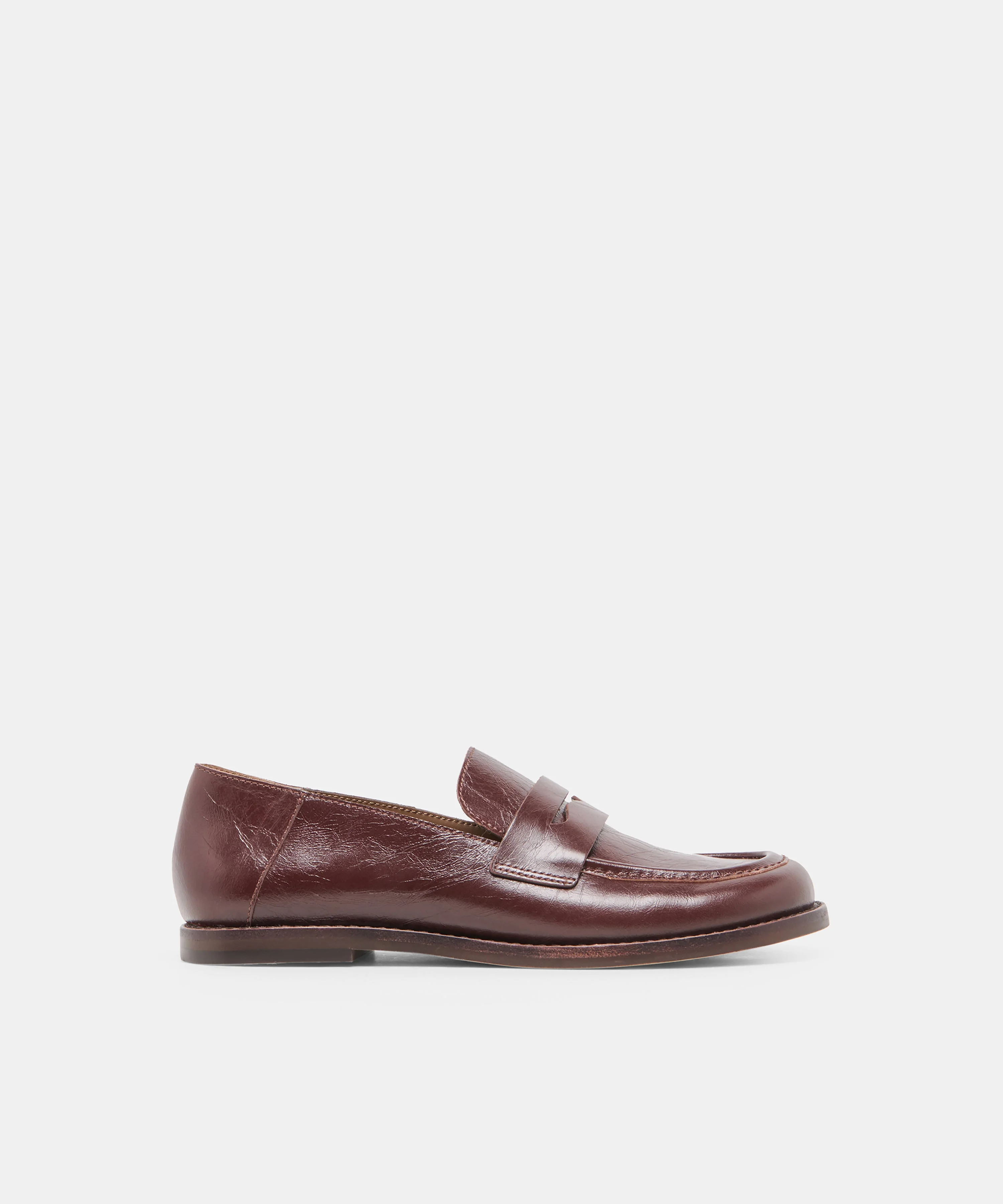 YASMYN LOAFERS COFFEE CRINKLE PATENT - 1