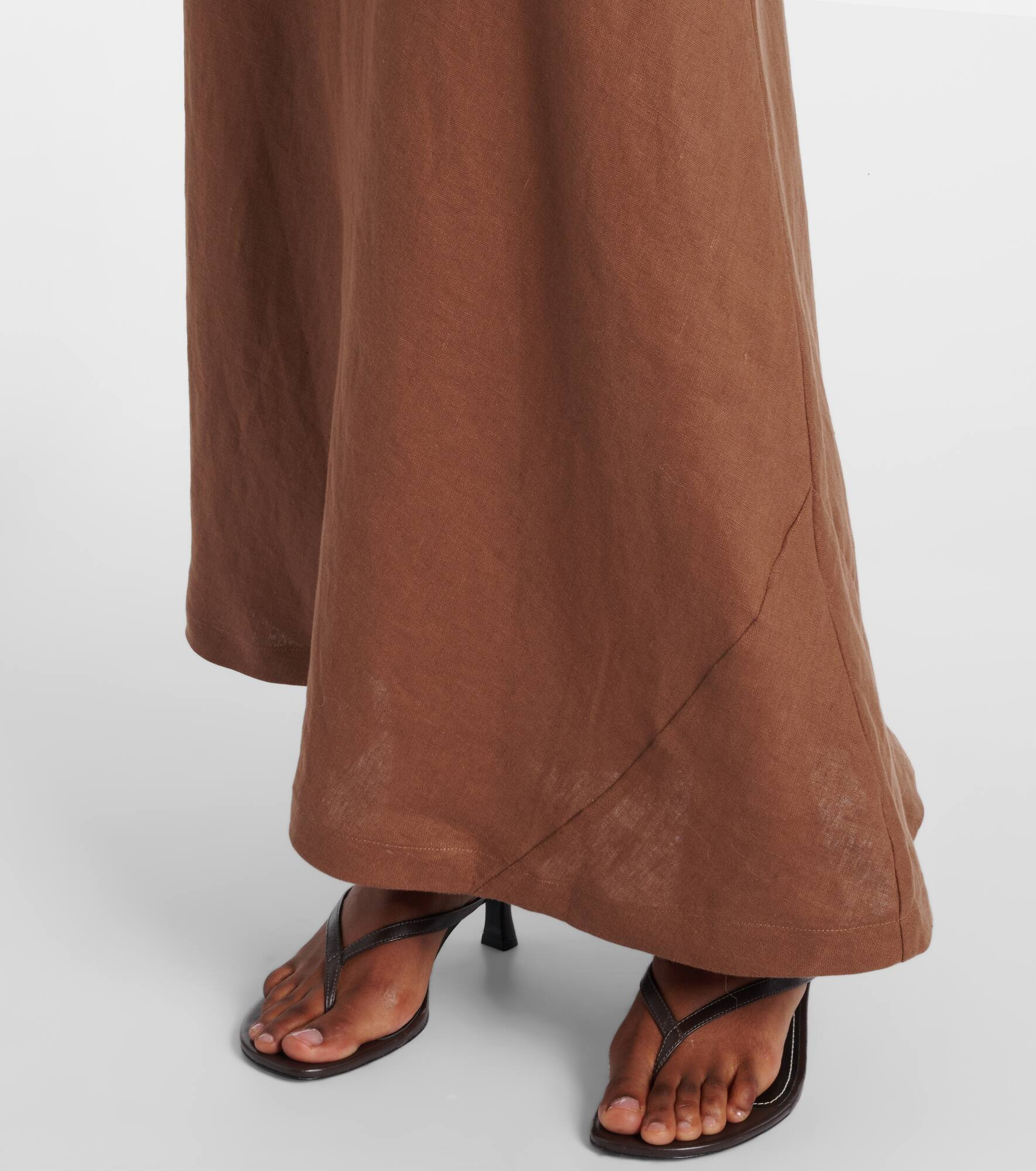 Suis asymmetric linen maxi dress - 5