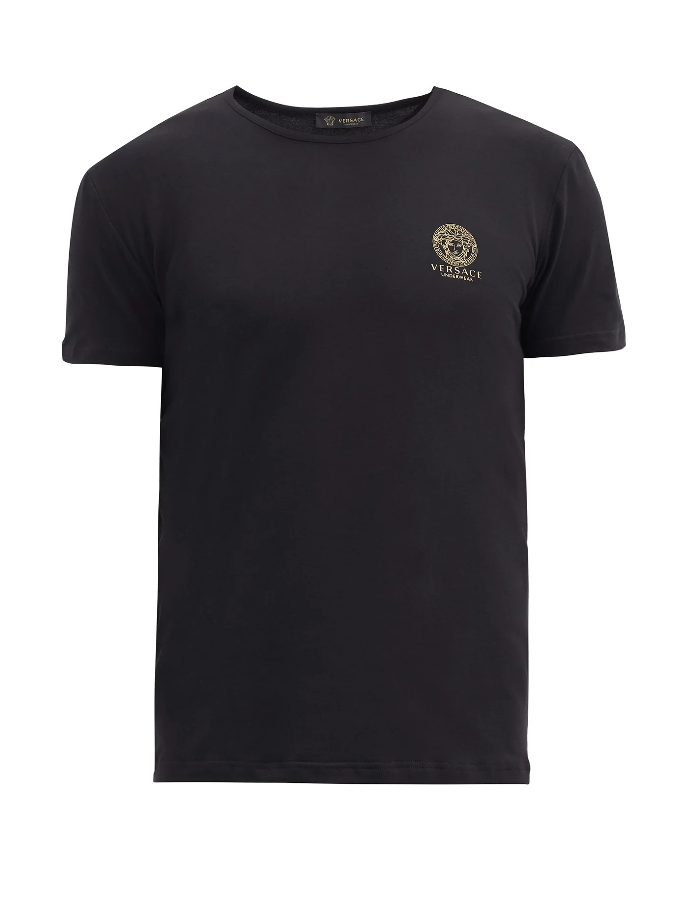 Medusa-logo V-neck cotton-blend T-shirt - 1