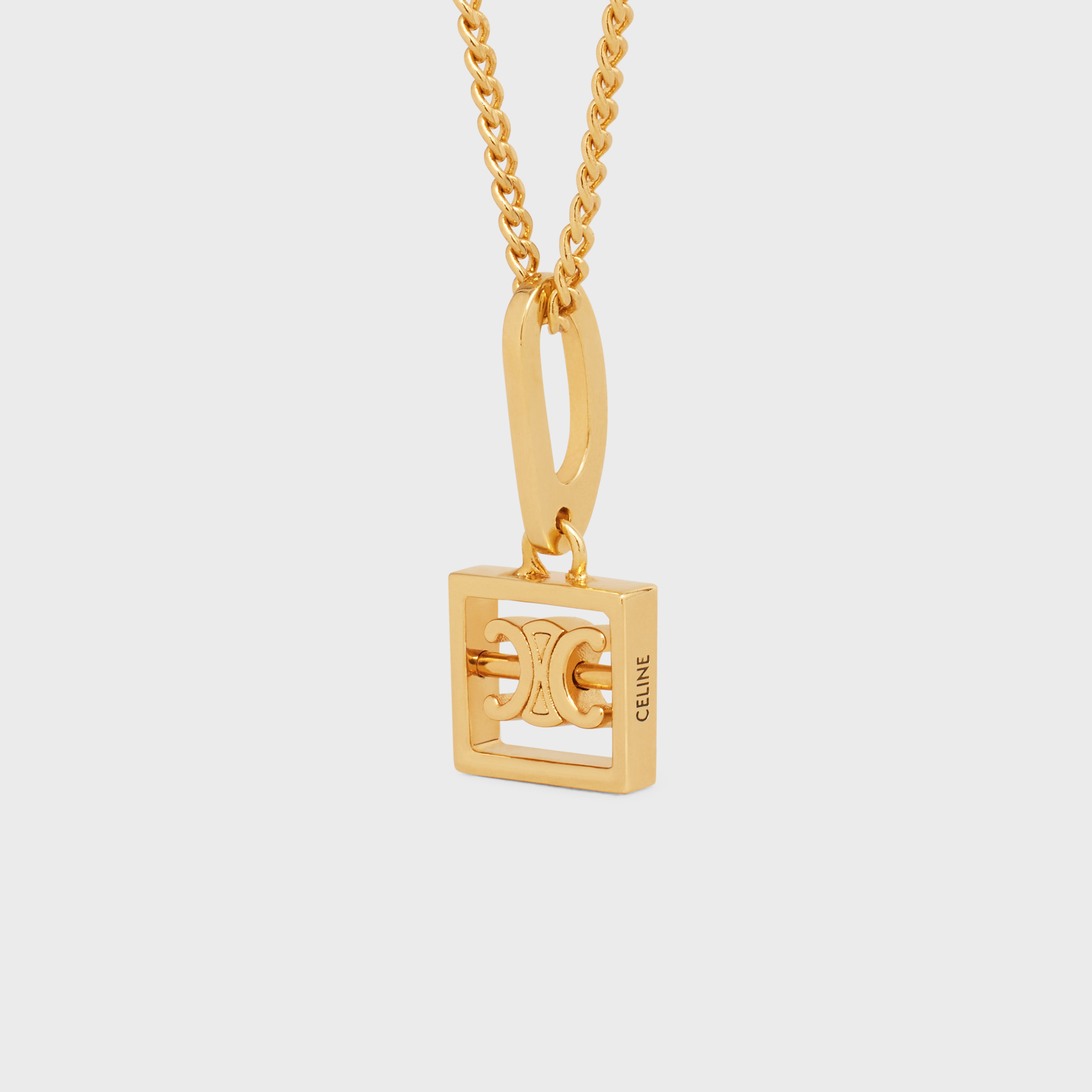 Celine Separables Mini Triomphe Pendant in Brass with Gold Finish - 4