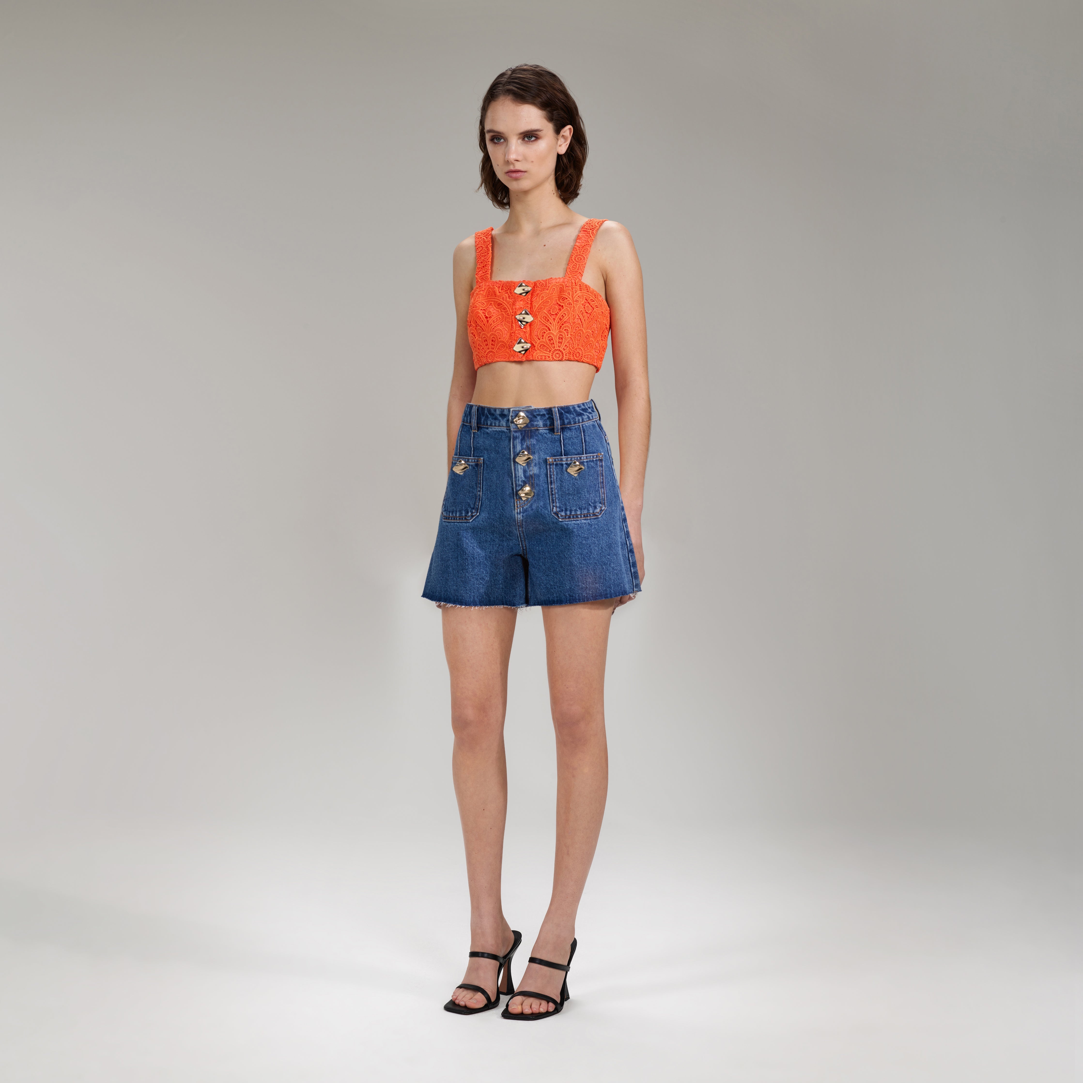 Light Blue Denim Shorts - 2