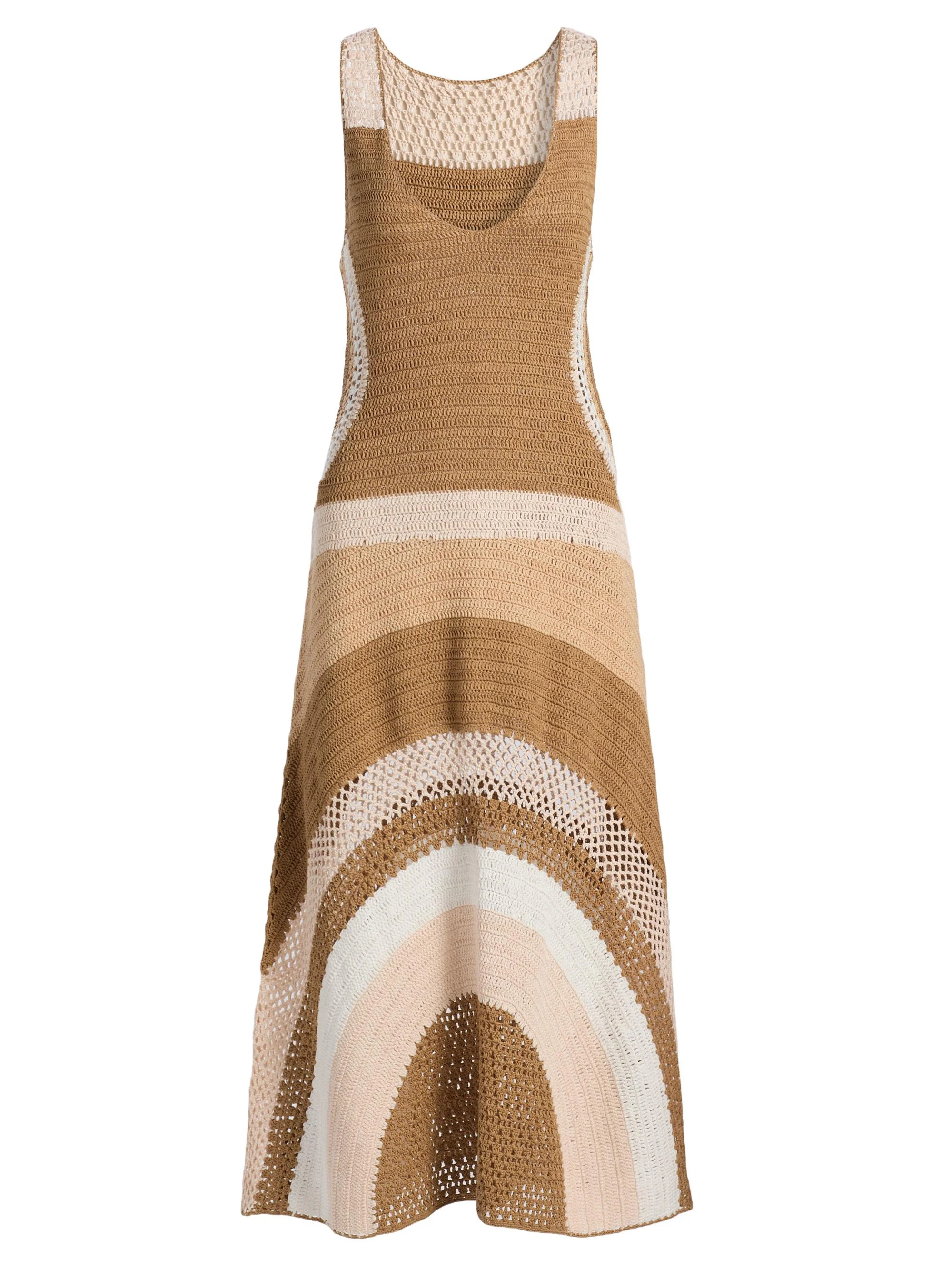 Women's Cadence Crochet Colorblock Midi-Dress - Sandstone Multi Colorblock - 1