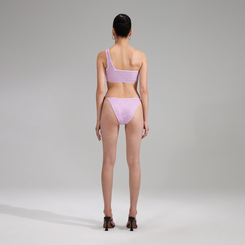 self-portrait Lilac Rhinestone Brazilian Bikini Briefs outlook