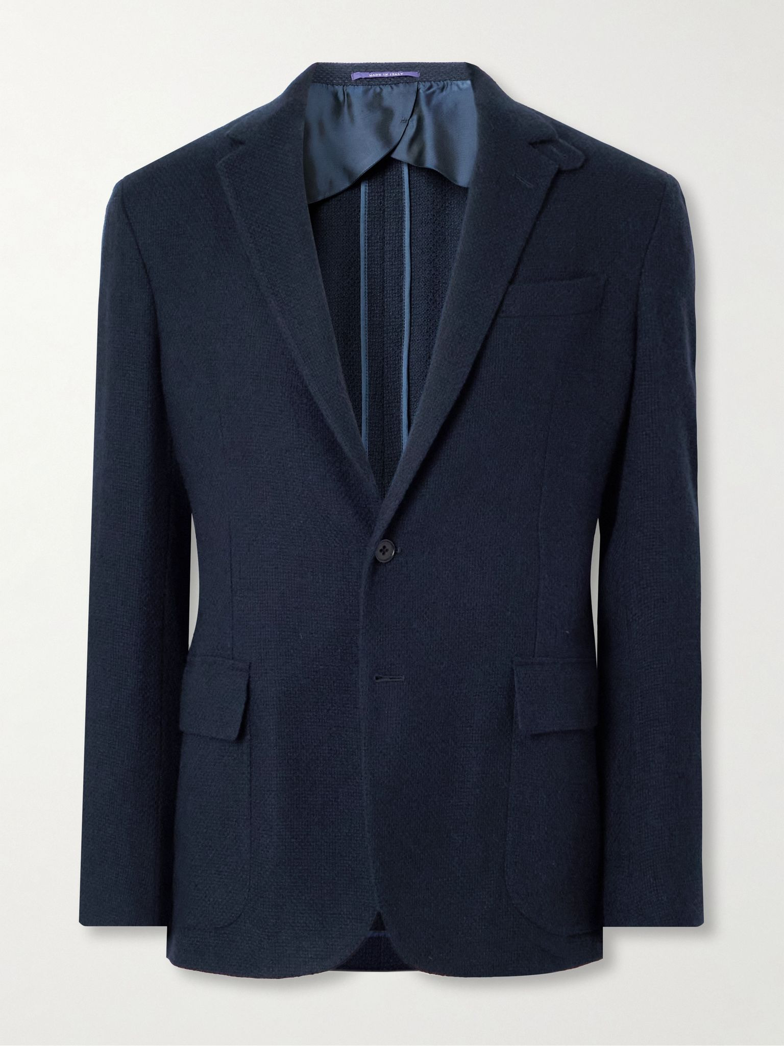 Basketweave Cashmere Blazer Navy - 1