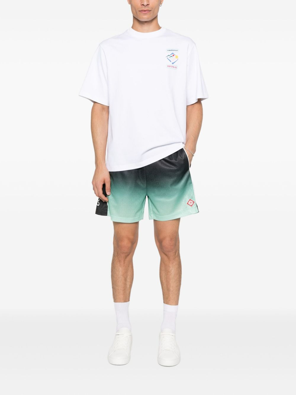 gradient panelled shorts - 2